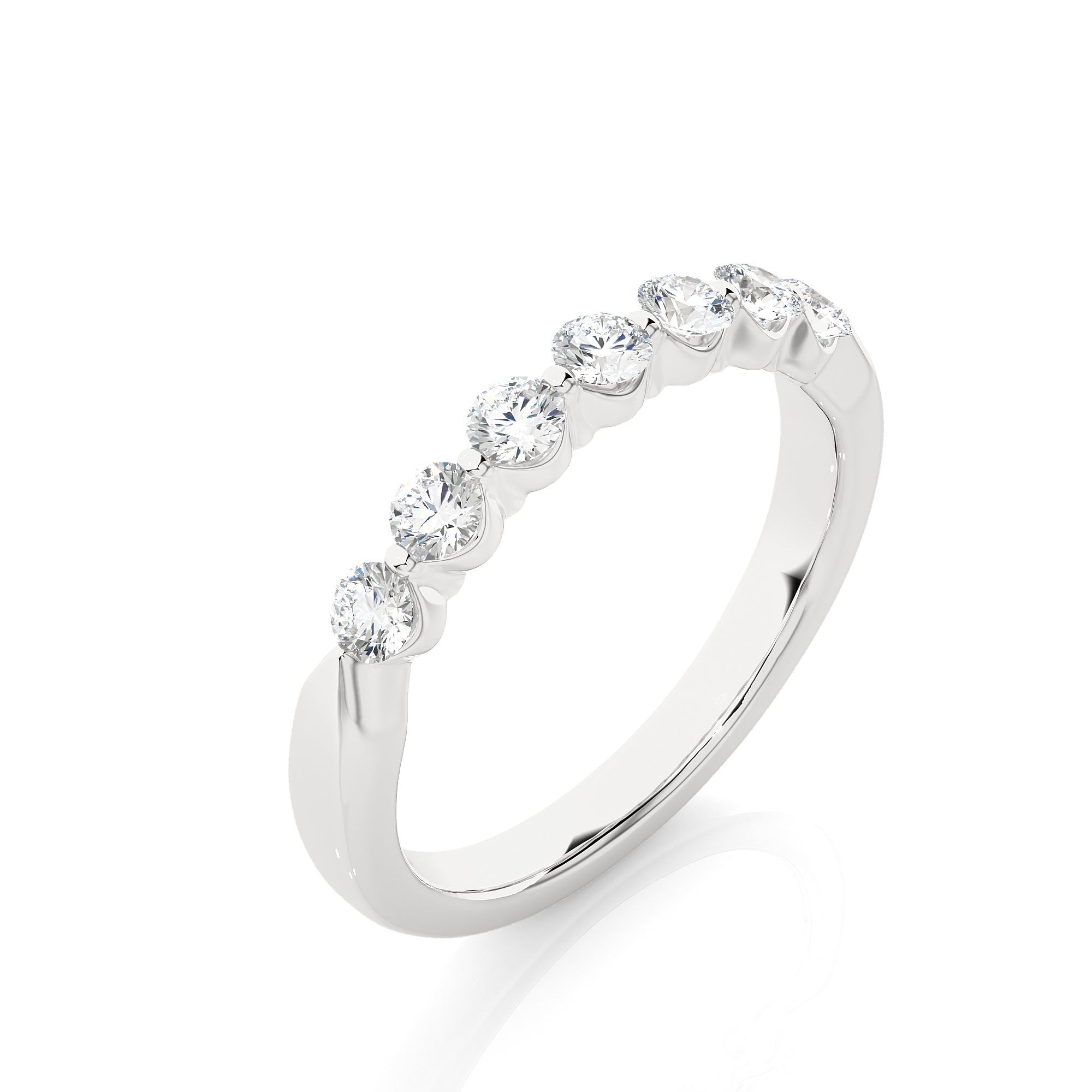 Round Cut Lab Grown Diamond Half Eternity Ring