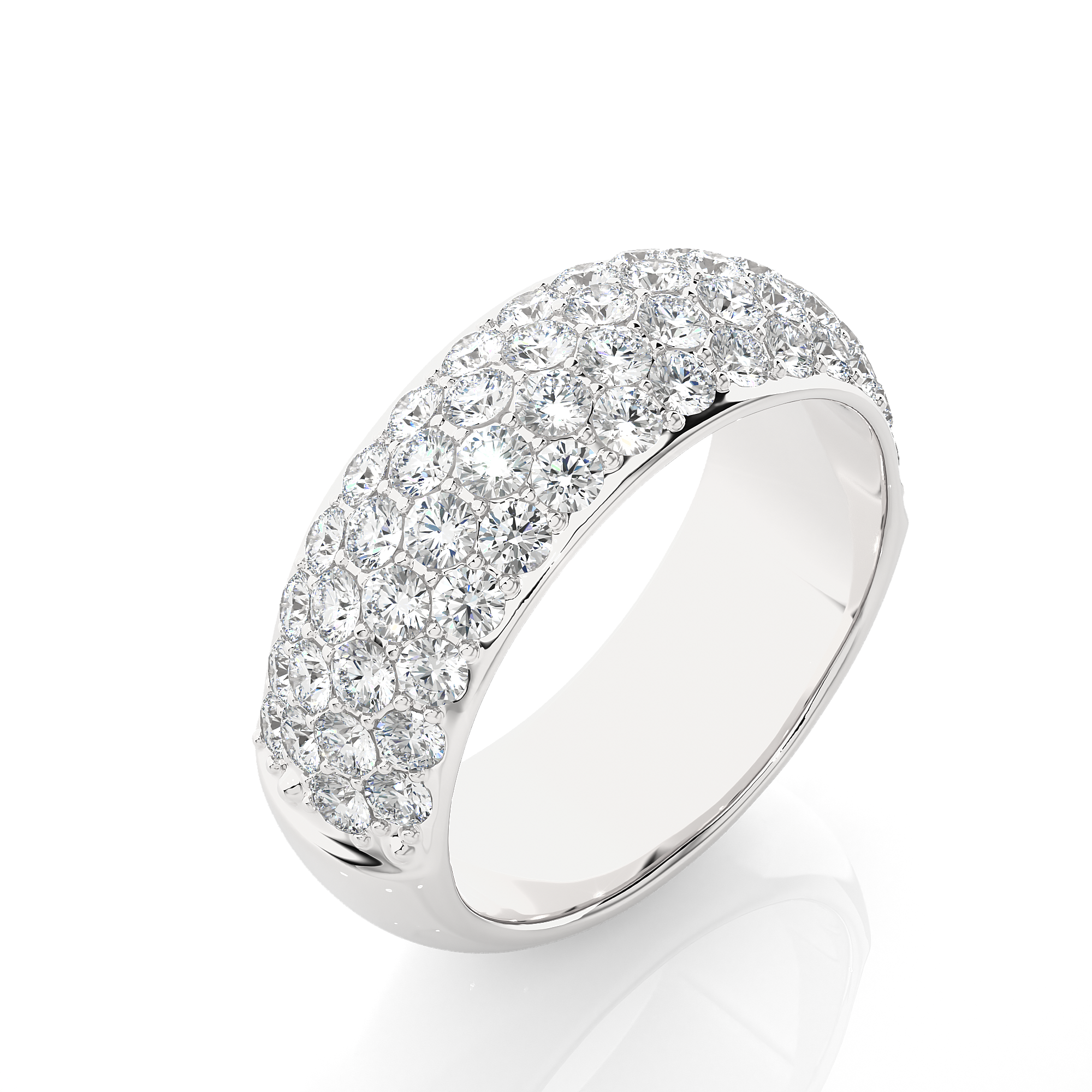 Round Cut Lab Grown Diamond Wide Eternity Ring