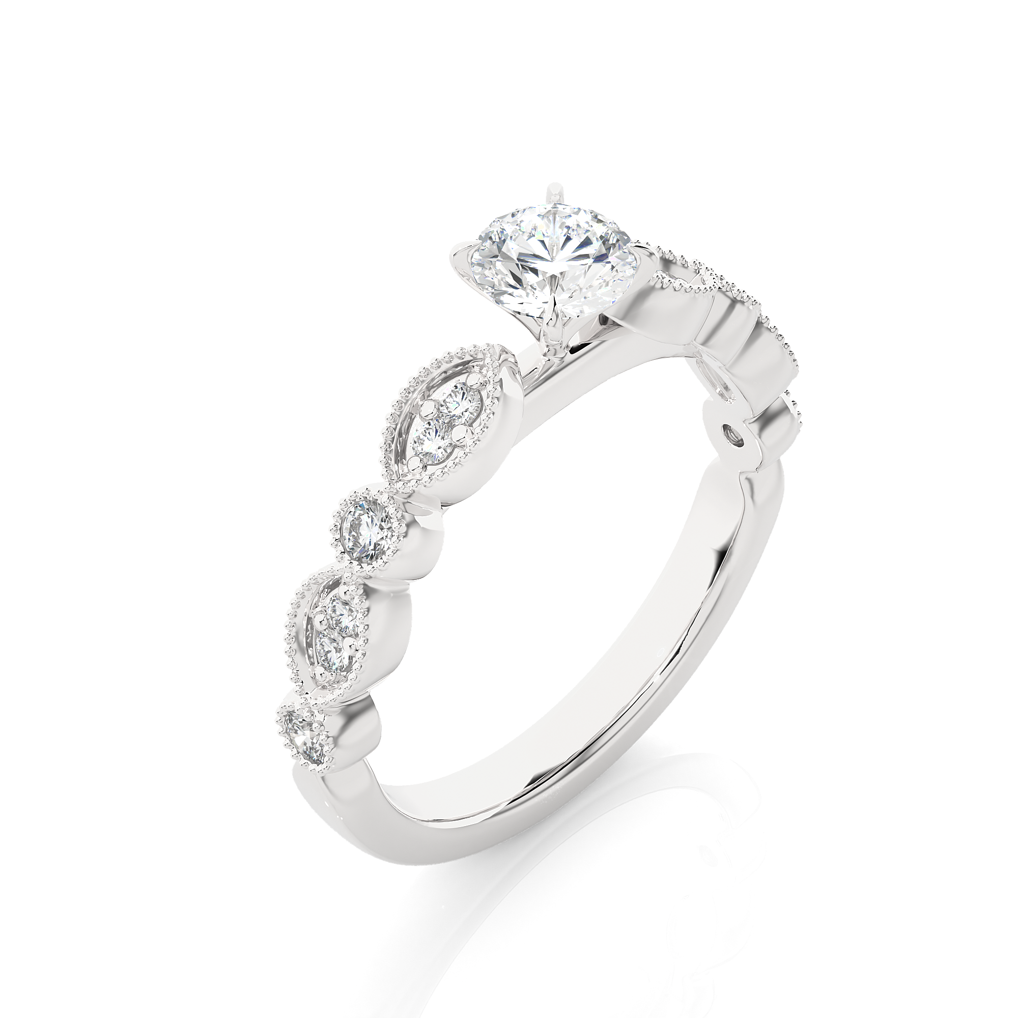 Floral Inspired Diamond Engagement Ring