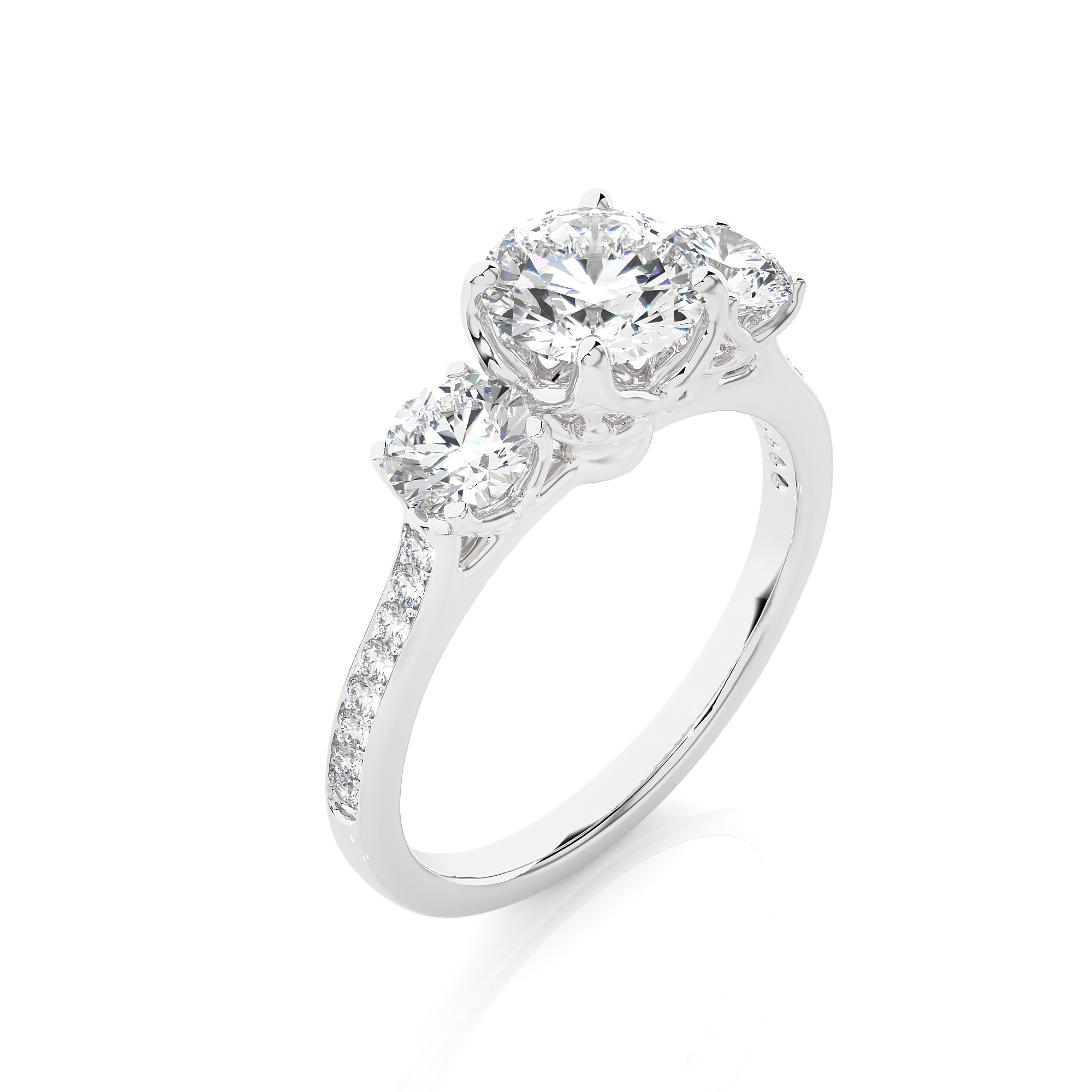 Three Stone Classic Lab Grown Diamond Ring