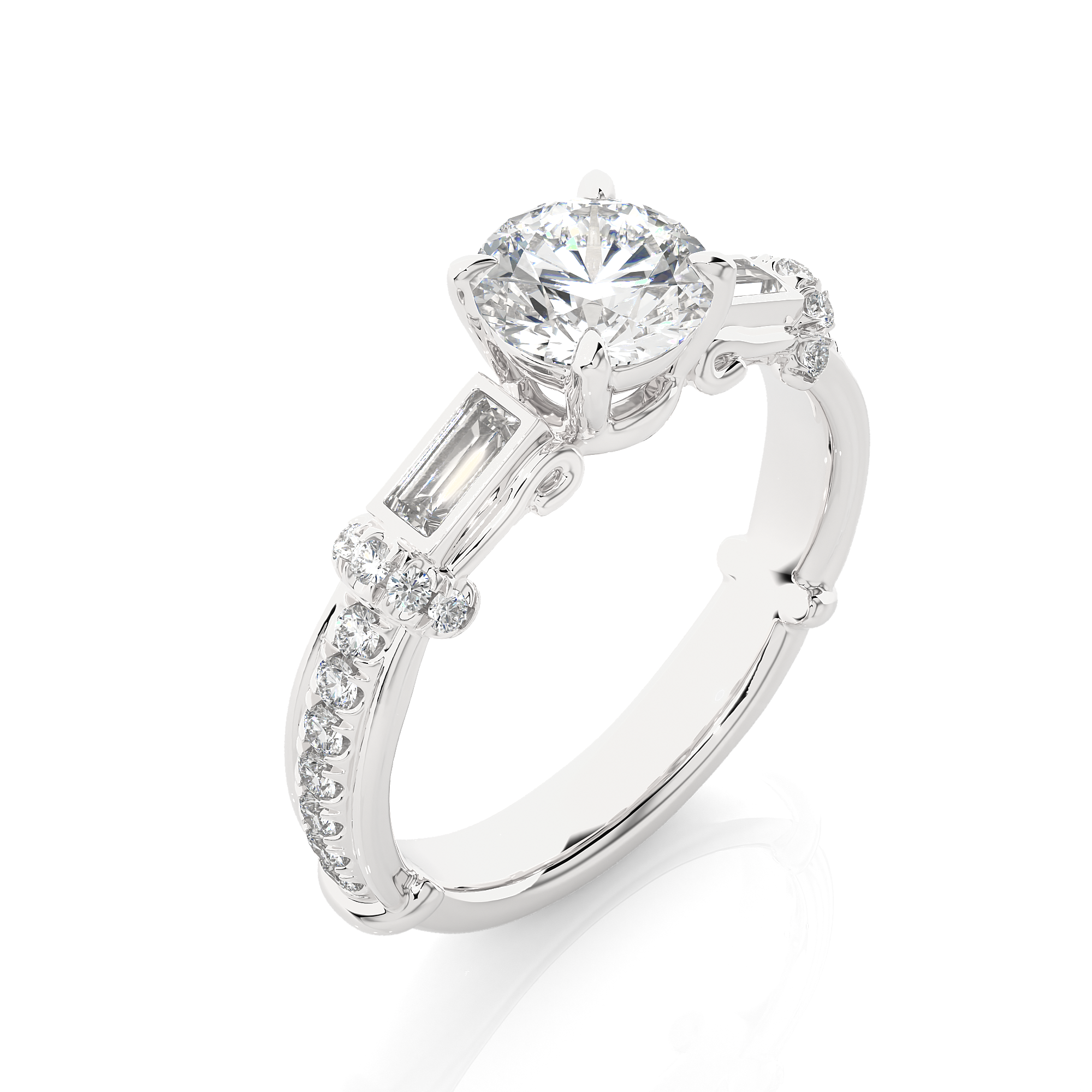 Elegant Round Lab Diamond Engagement Ring