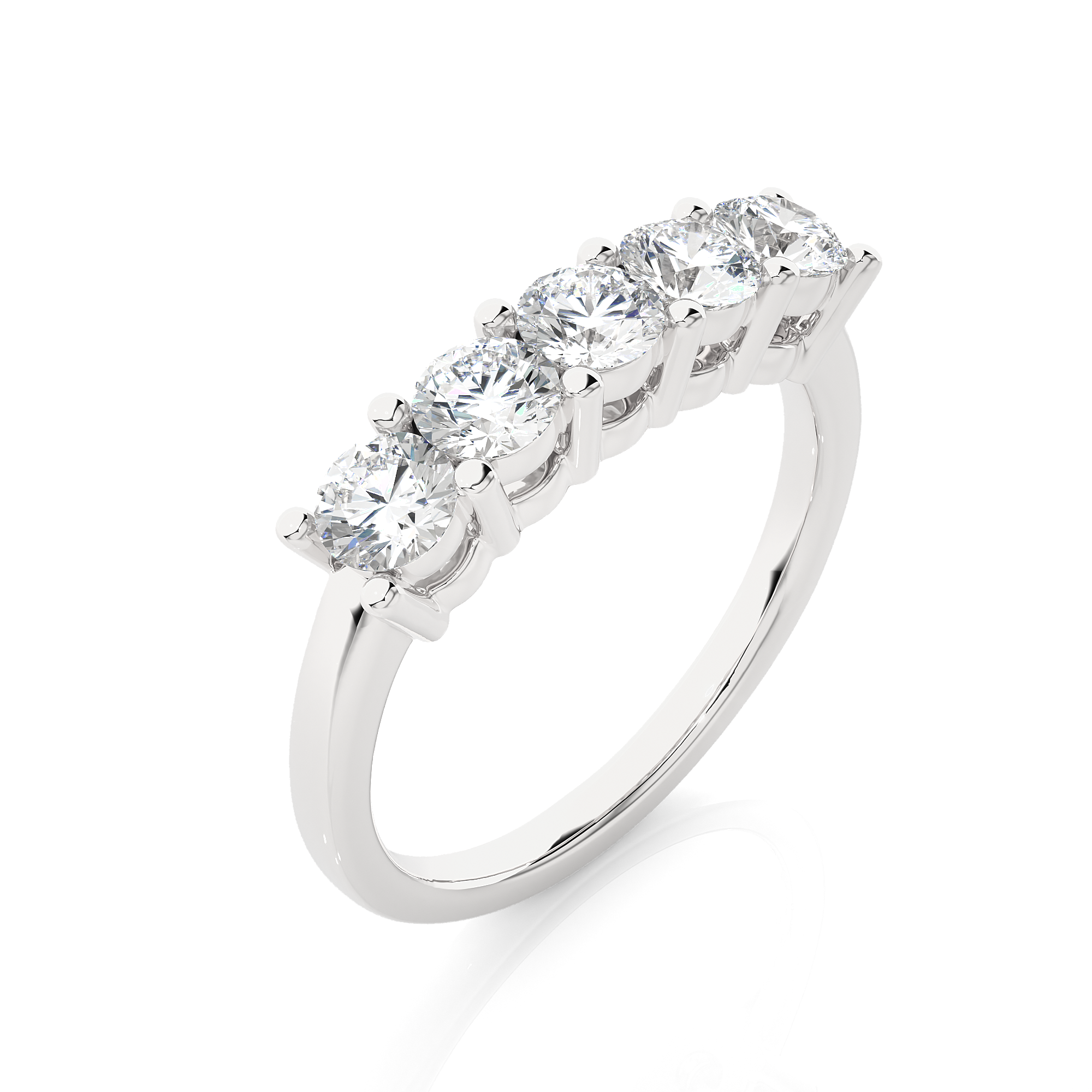 Round Cut Lab Grown Diamond Half Eternity Ring
