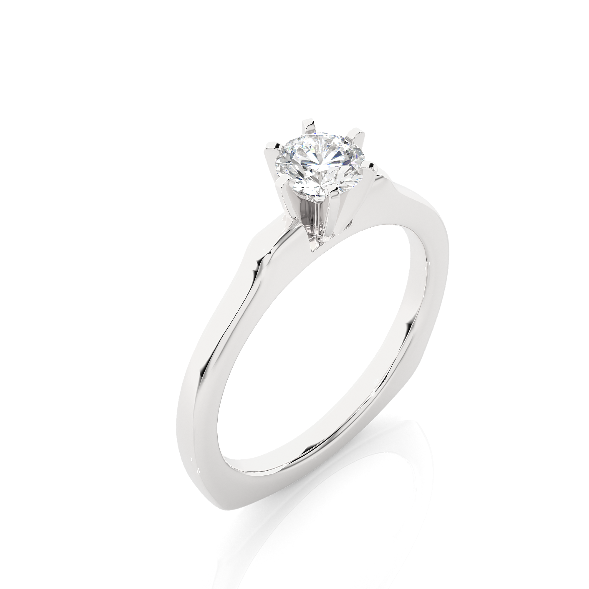 Round Cut Lab Grown Diamond Solitaire Engagement Ring