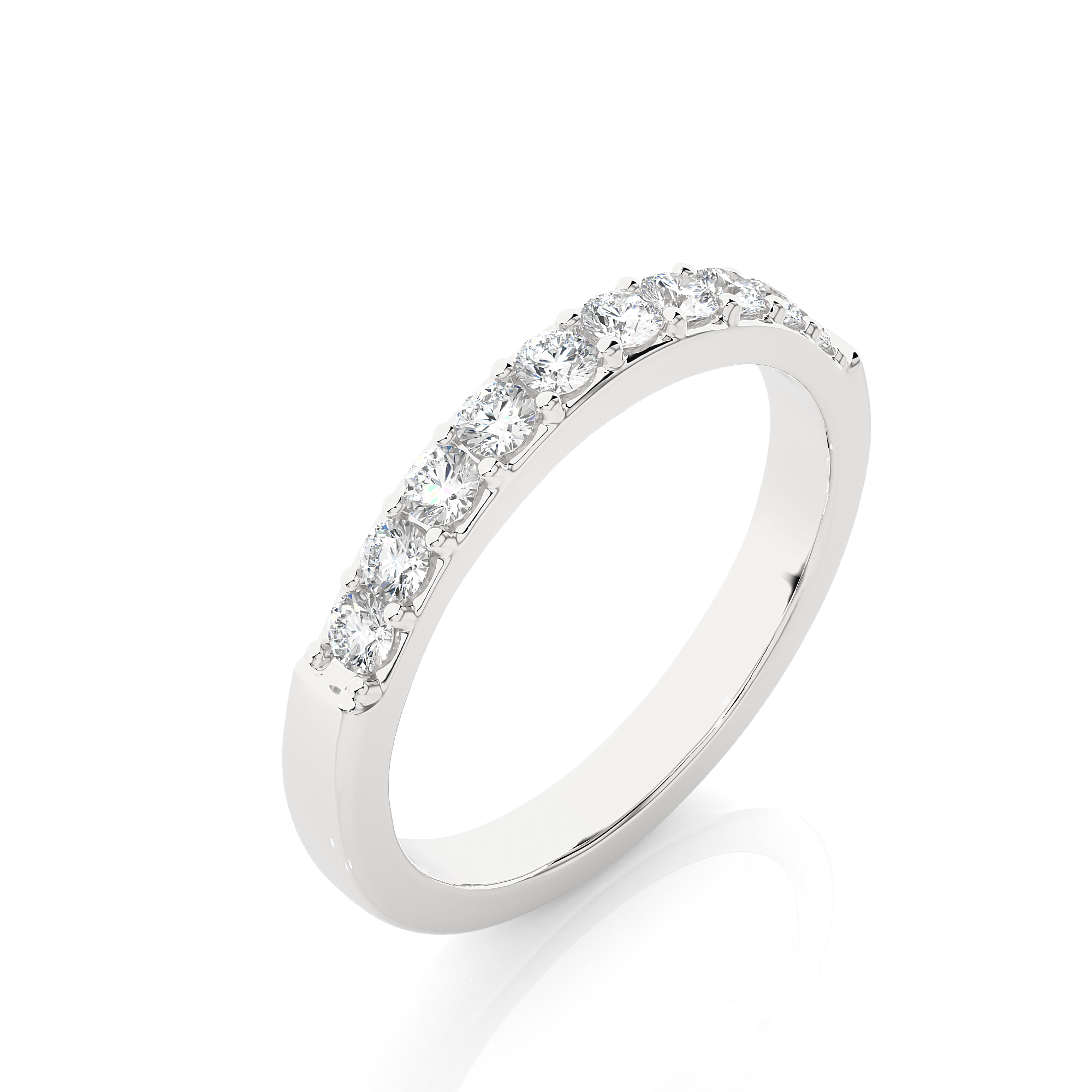 Round Cut Diamond Half Eternity Ring