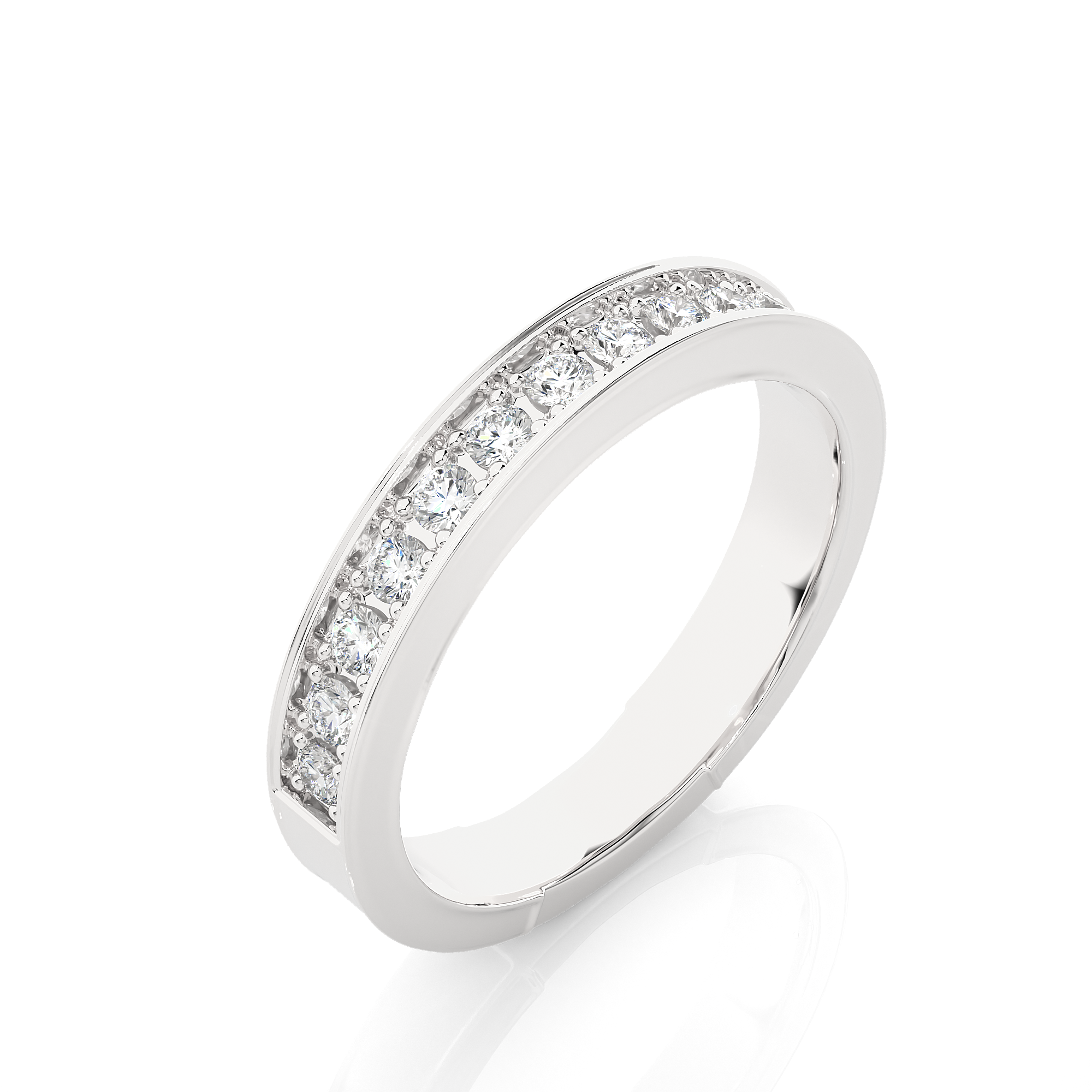 Channel Set Lab Grown Diamond Half Eternity Ring