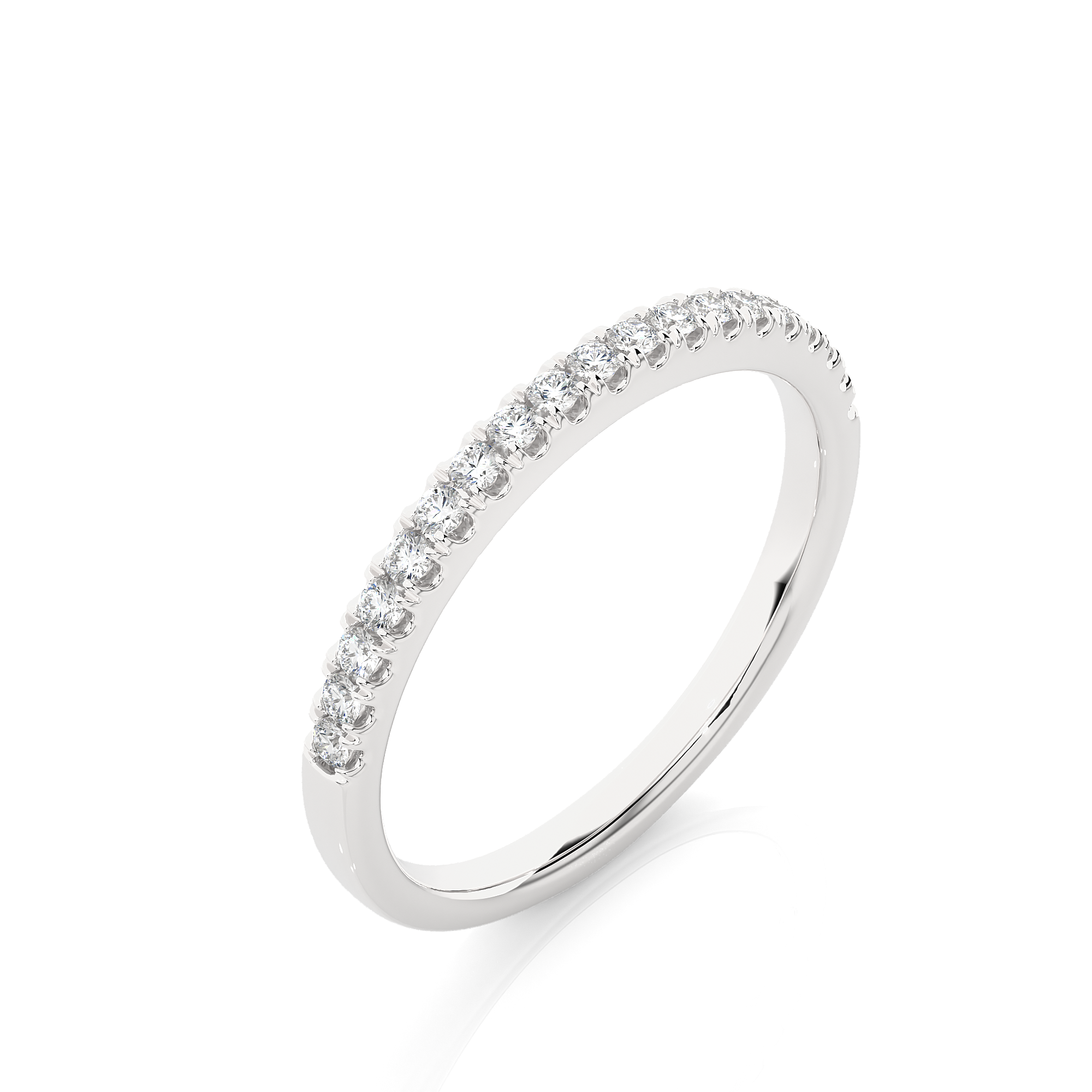 Round Cut Lab Grown Diamond Half Eternity Ring