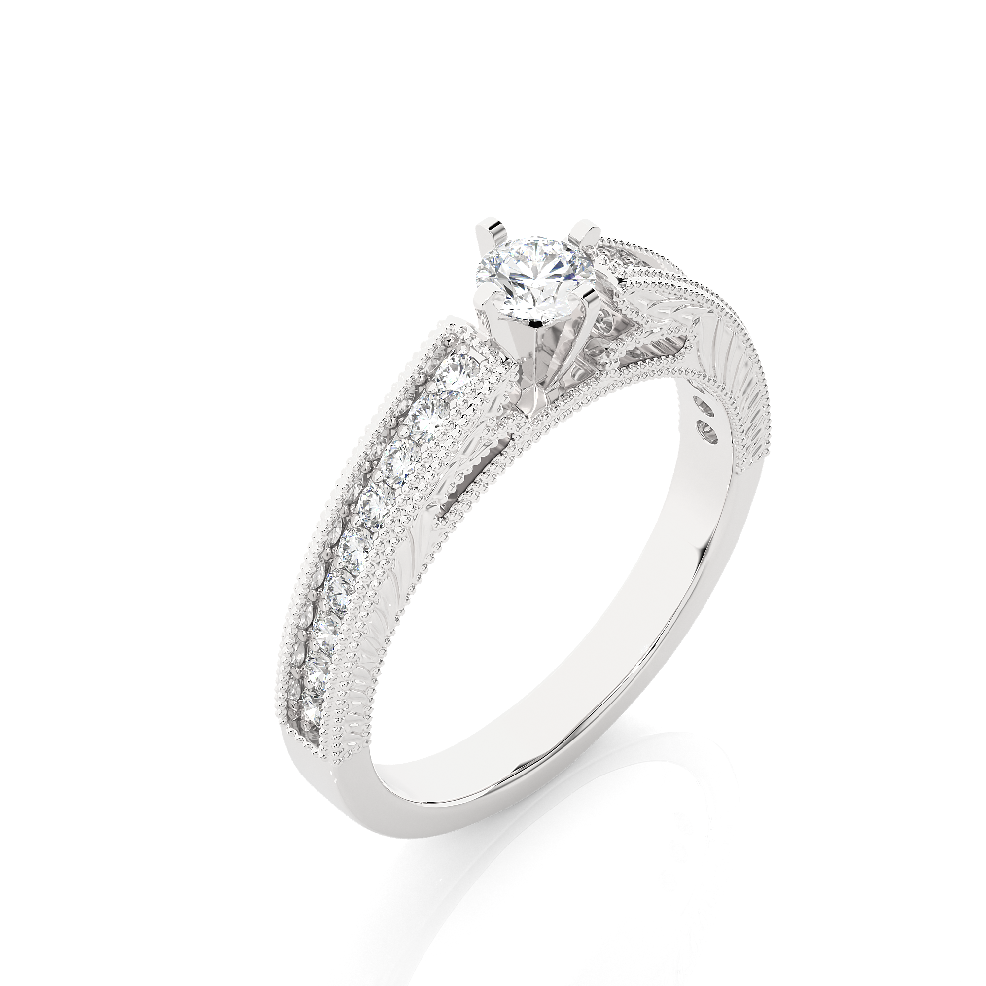 Vintage Style Diamond Engagement Ring