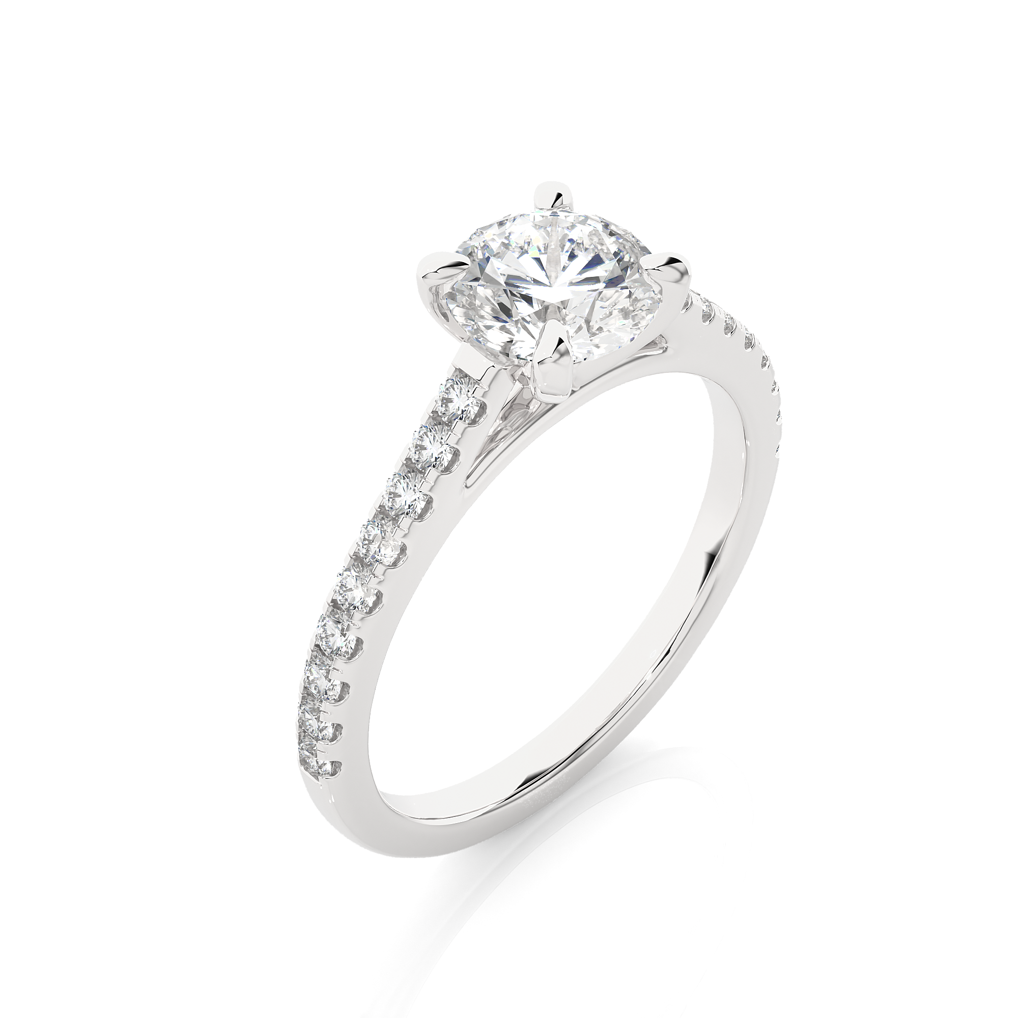 Round Cut Diamond Solitaire Engagement Ring
