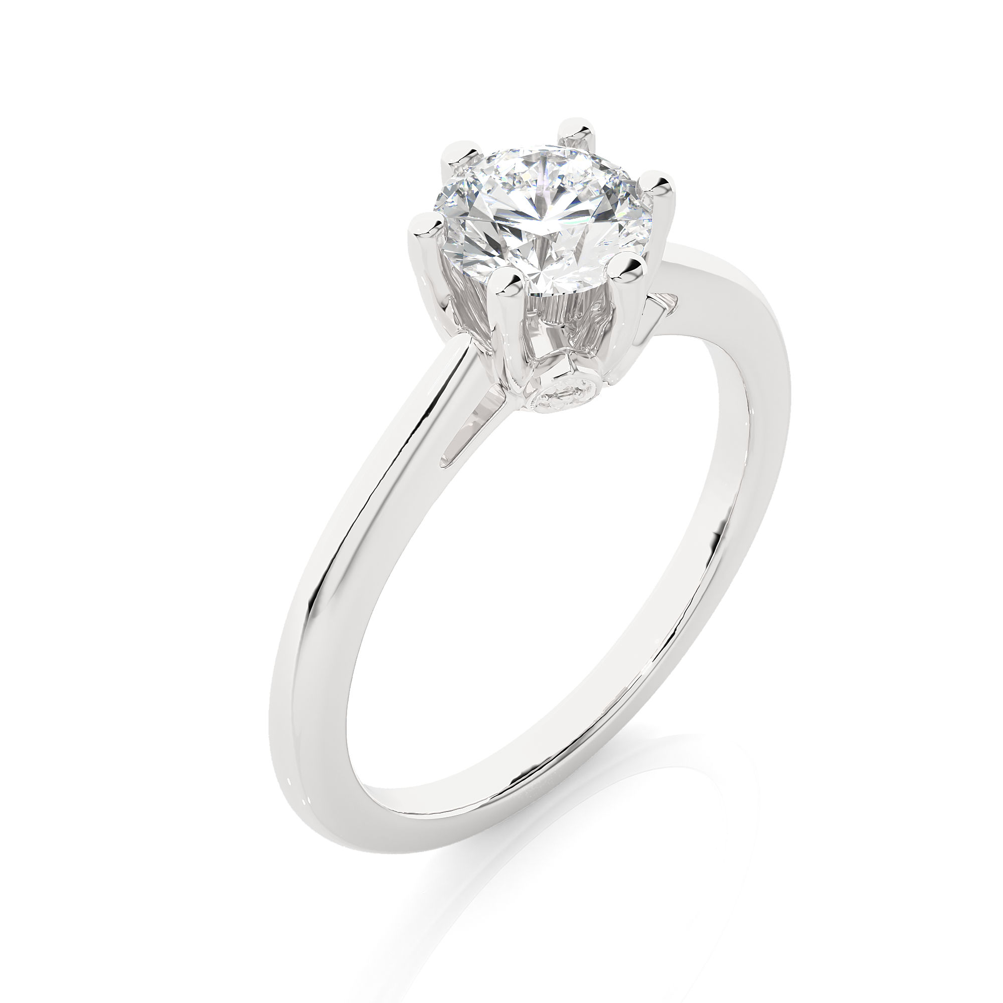 Round Cut Lab Grown Diamond Solitaire Engagement Ring