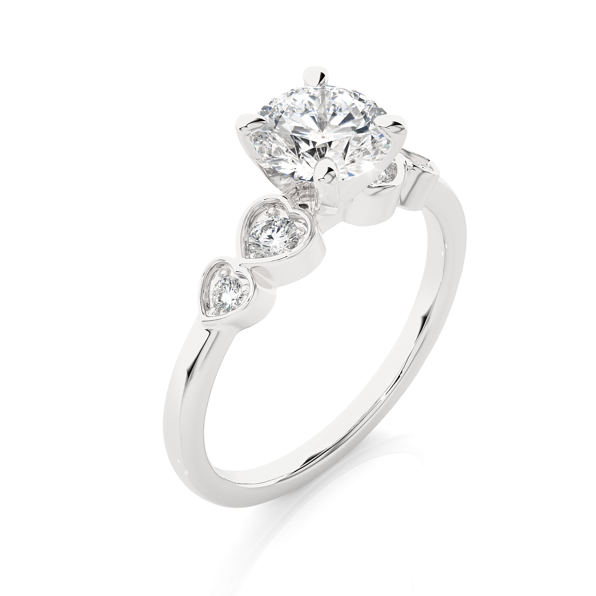 Delicate Round Lab Grown Diamond Engagement Ring