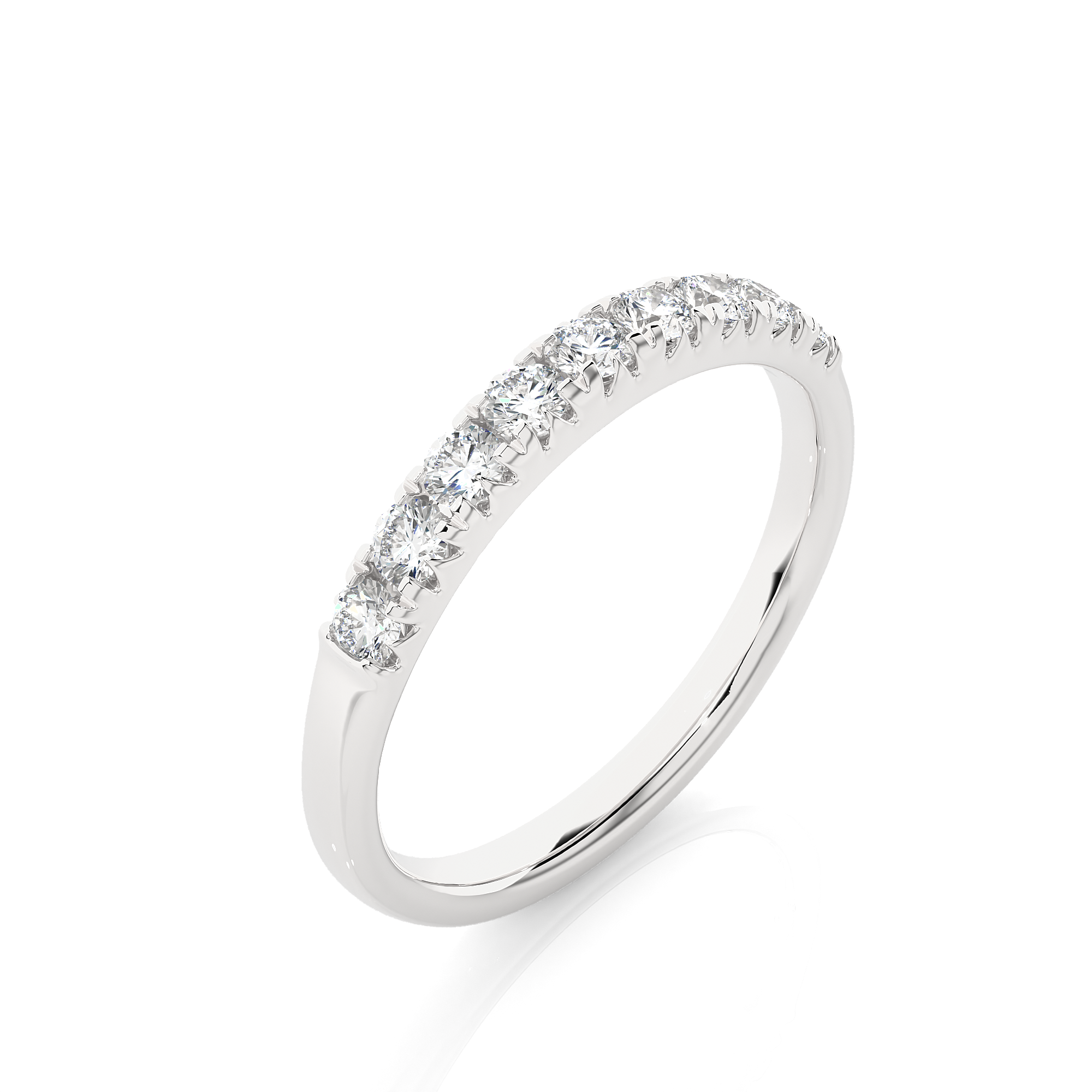 Round Cut  Lab Grown Diamond Half Eternity Ring