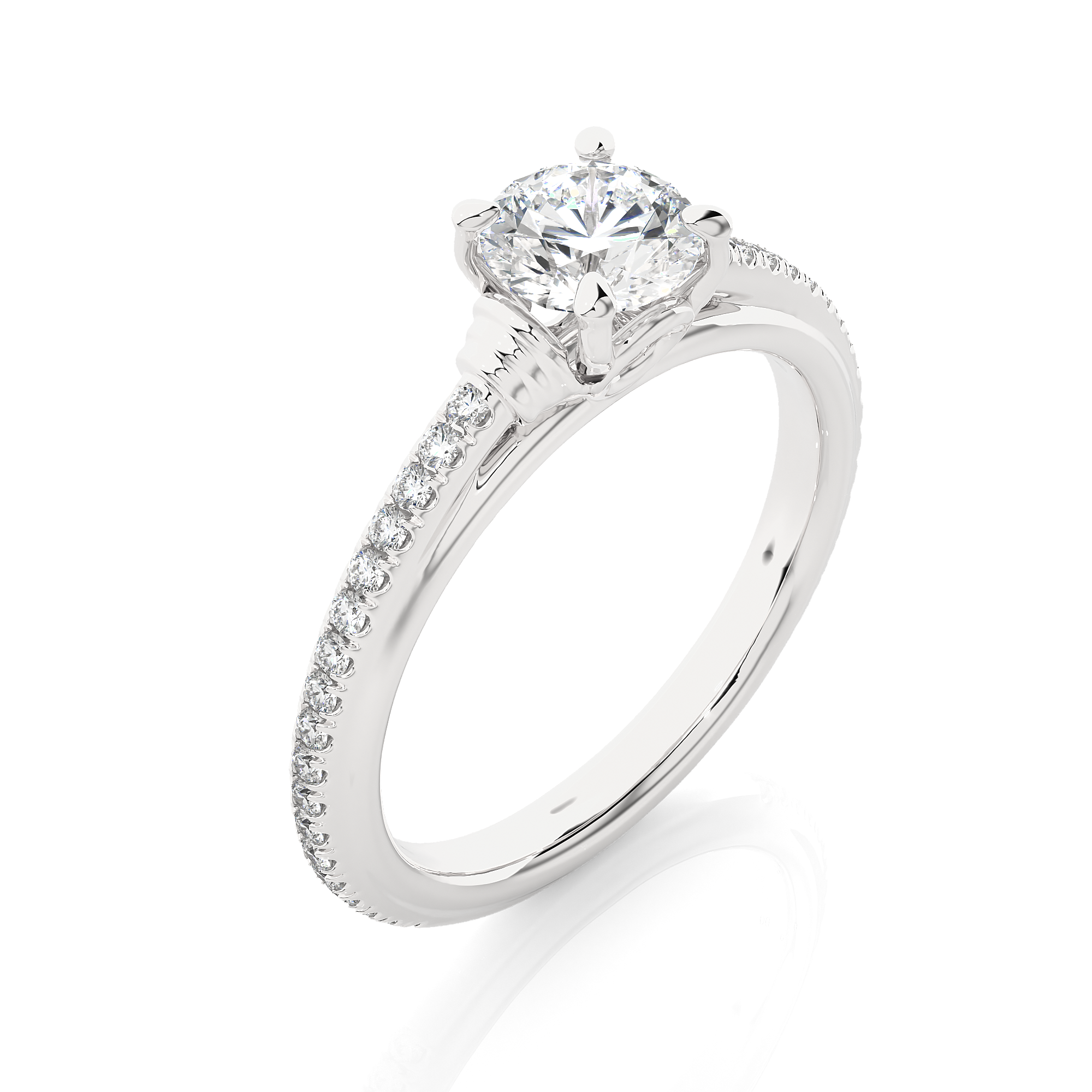 Round Cut Diamond Solitaire Engagement Ring