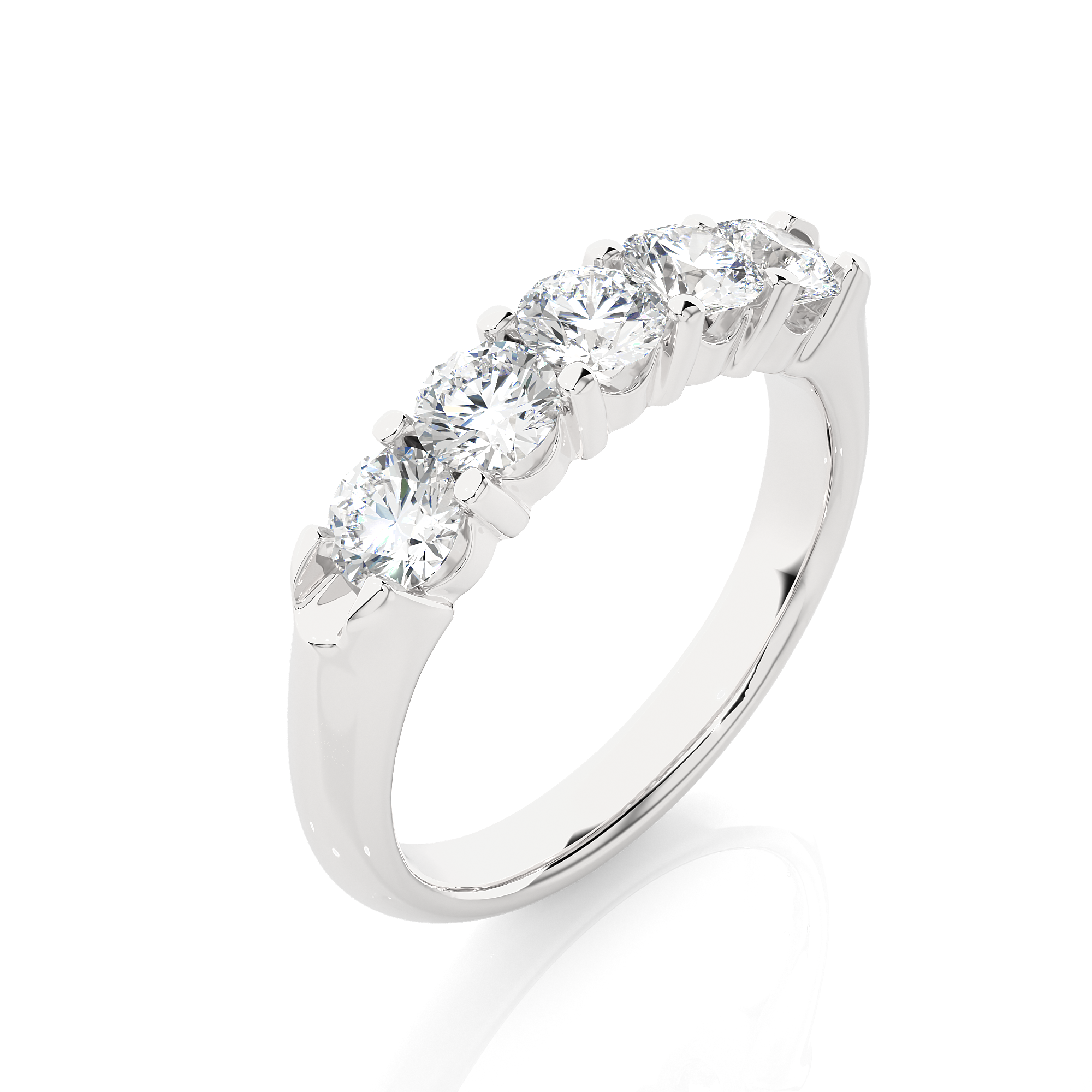 Round Cut Lab Grown Diamond Half Eternity Ring