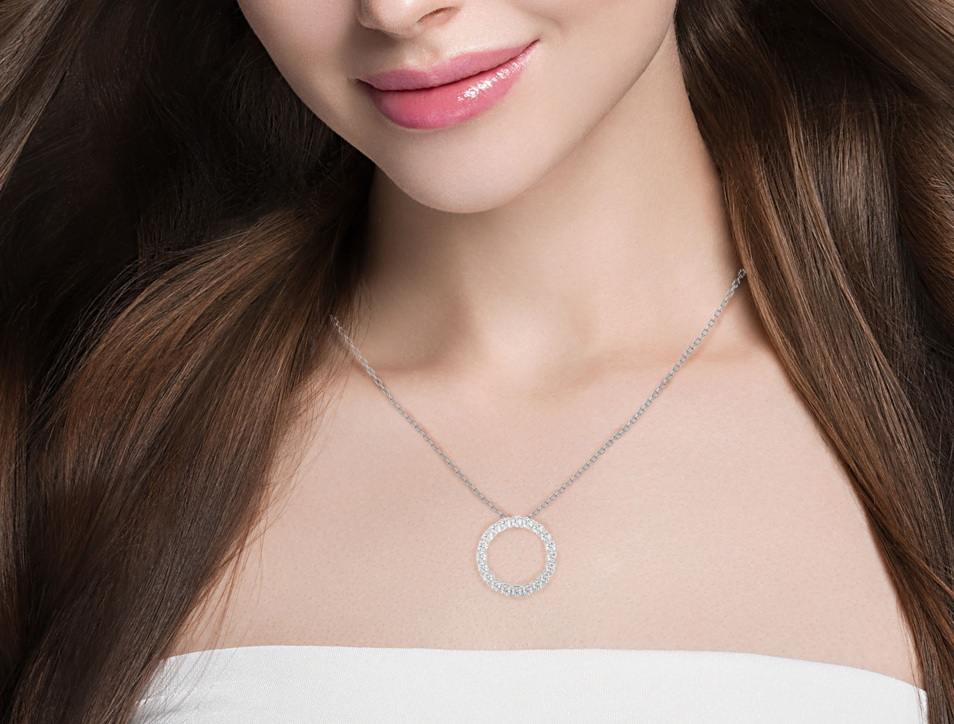 Minimal Circle Lab Diamond Pendant Necklace