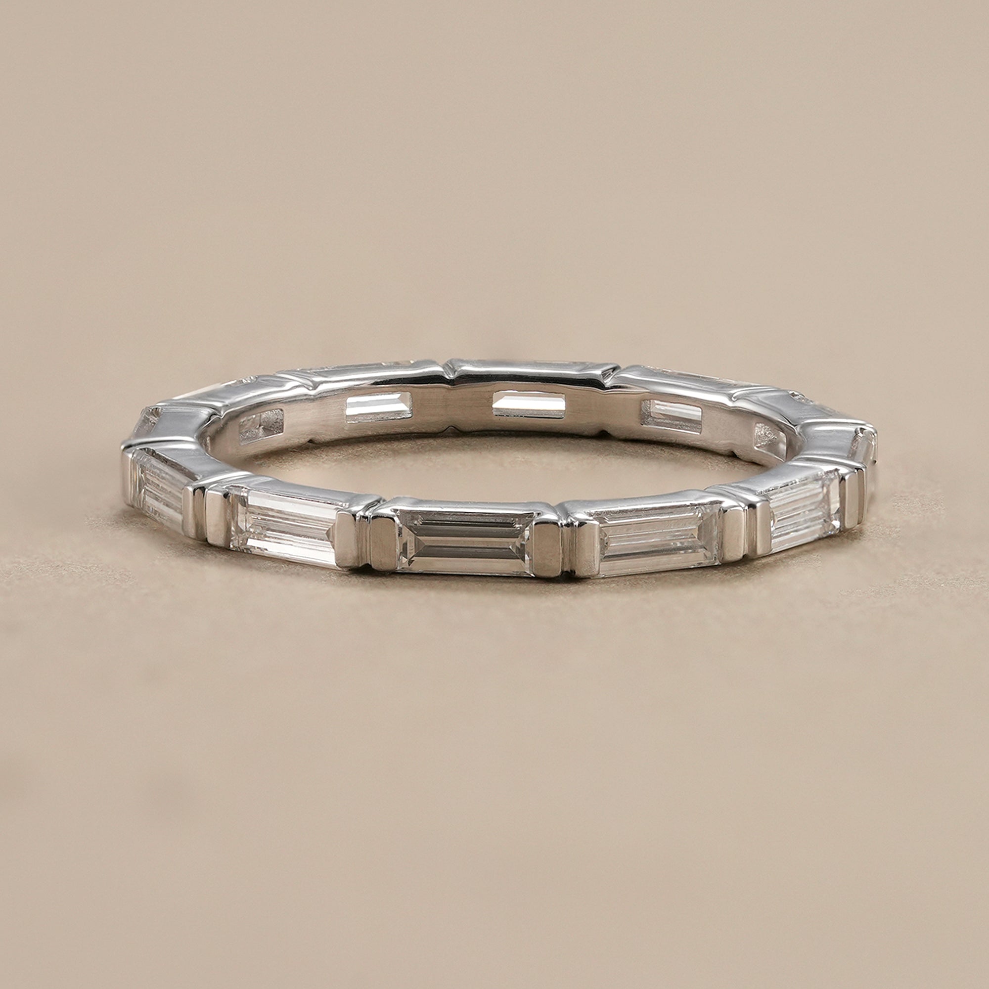 Full eternity baguette lab diamond anniversary band