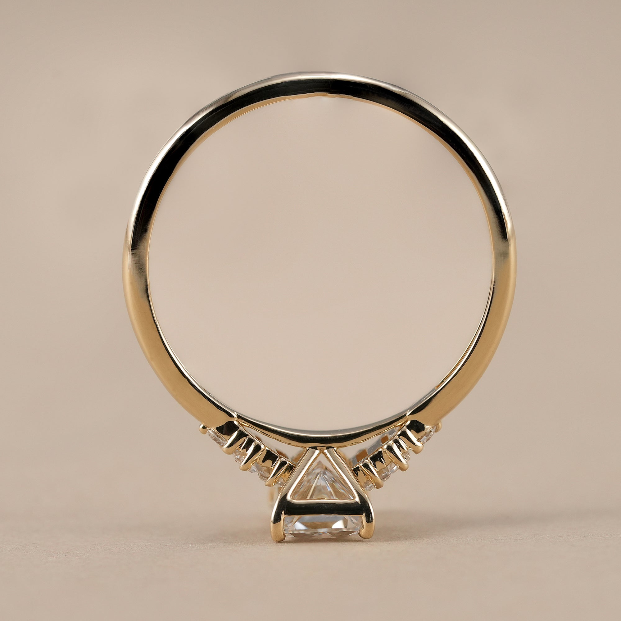Luxury radiant diamond anniversary ring with side stones