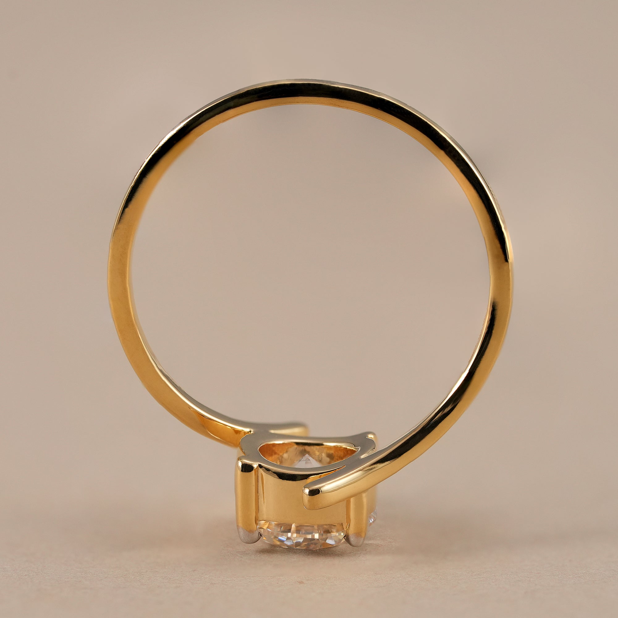 IGI certified round lab grown diamond bypass ring
