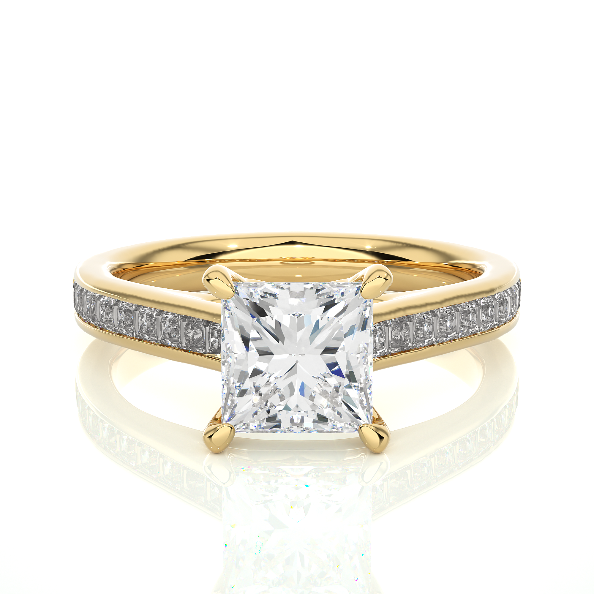 Princess Cut Lab Grown Diamond Engagement Ring