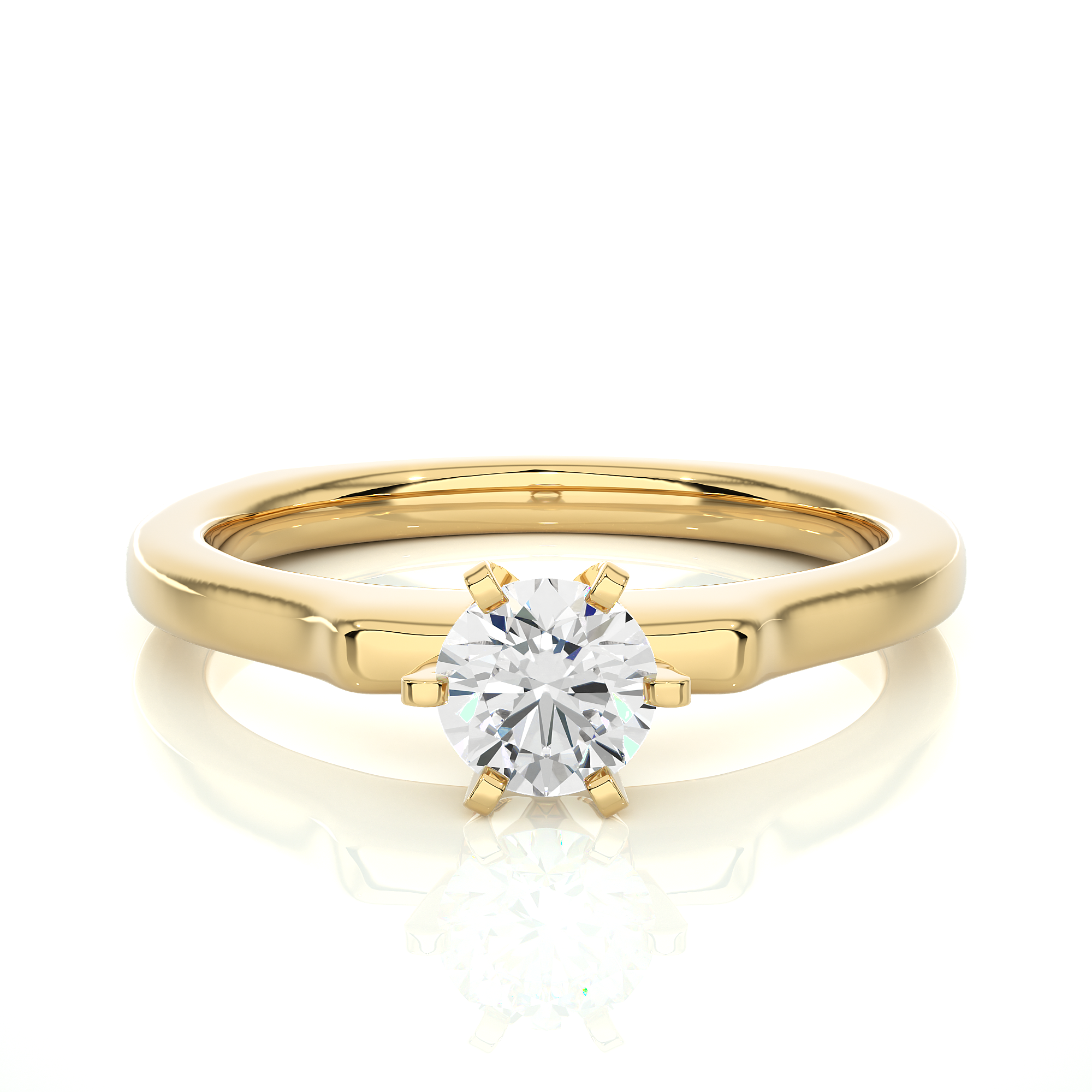 Round Cut Lab Grown Diamond Solitaire Engagement Ring