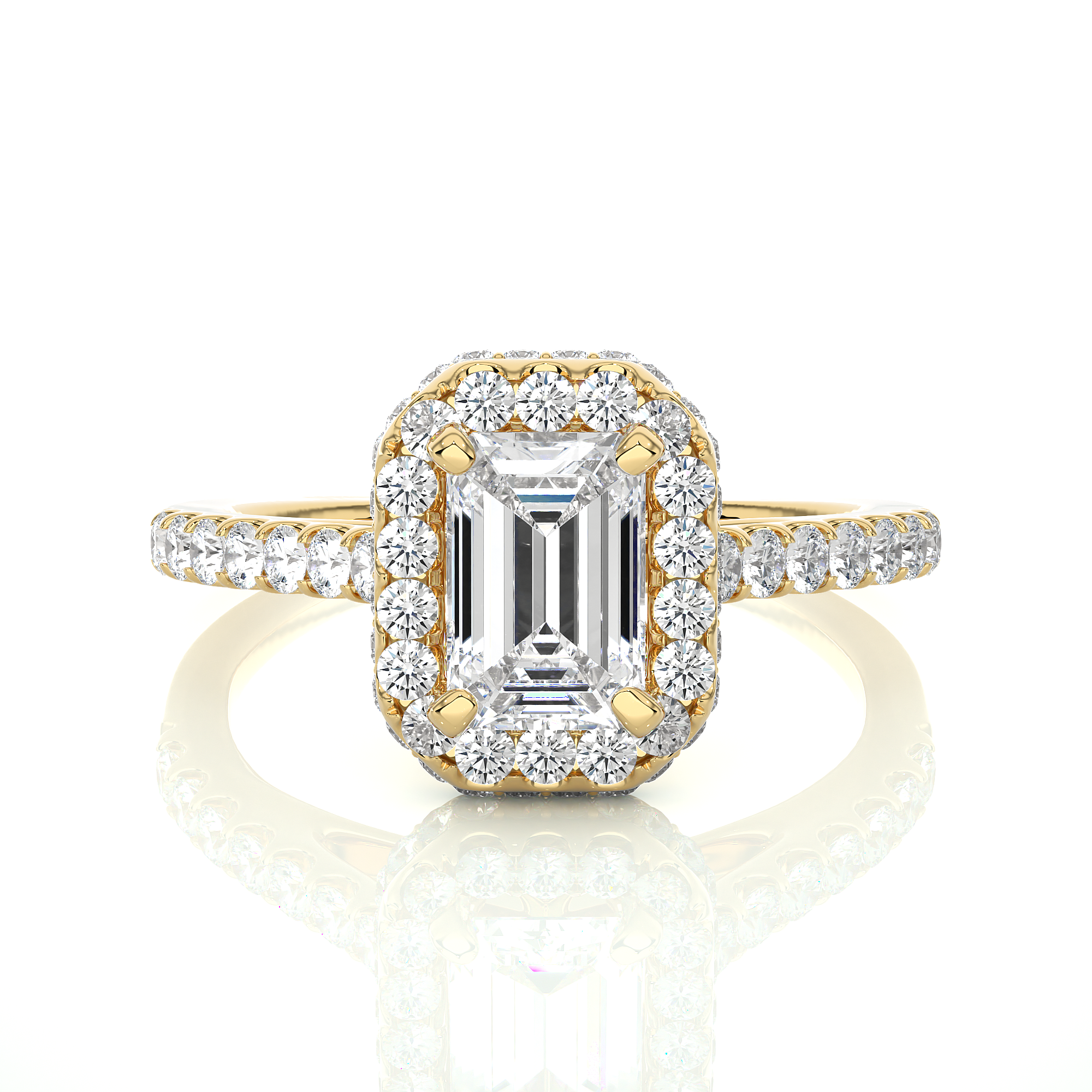 Emerald Cut Lab Grown Diamond Engagement Ring