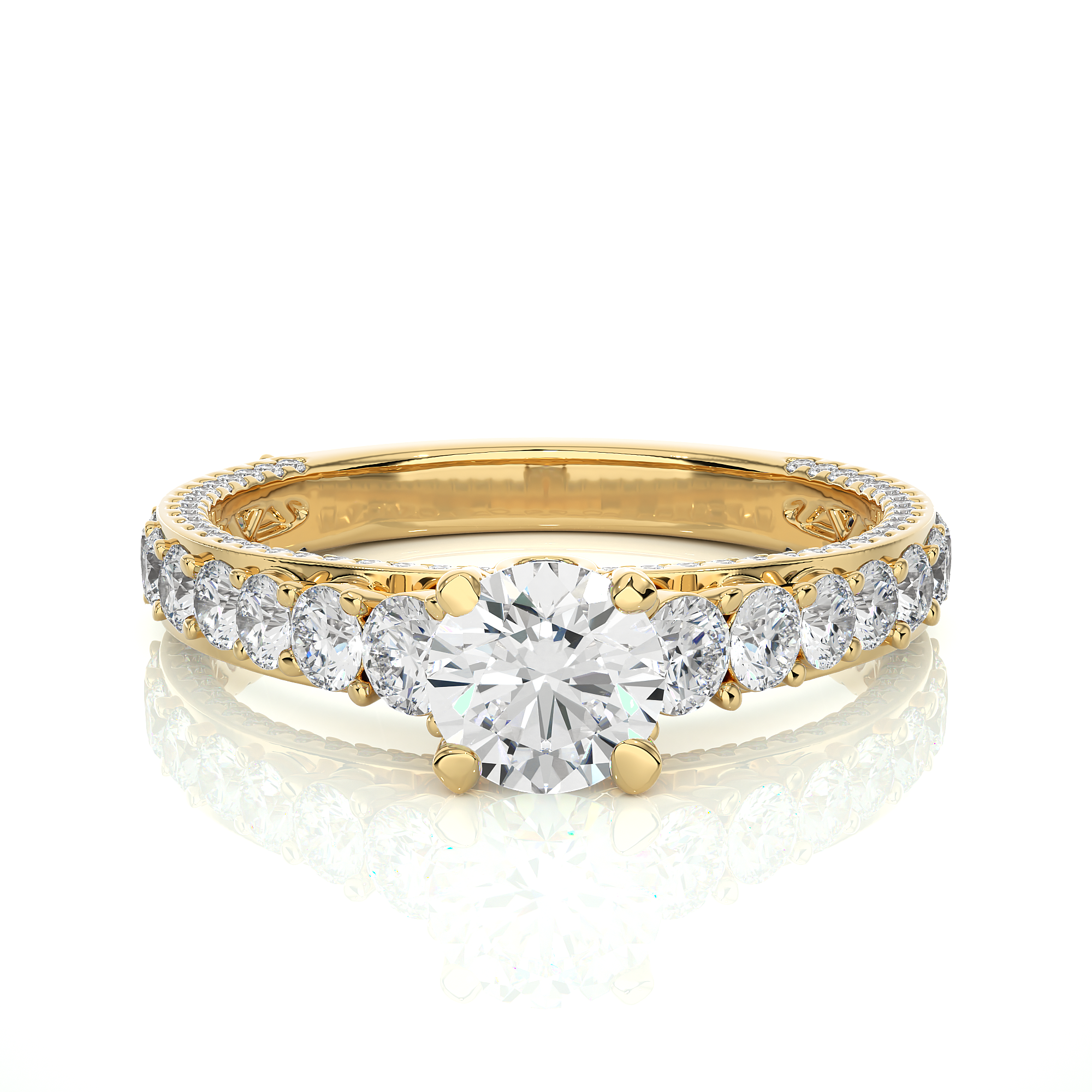 Round Cut Lab Grown Diamond Engagement Ring