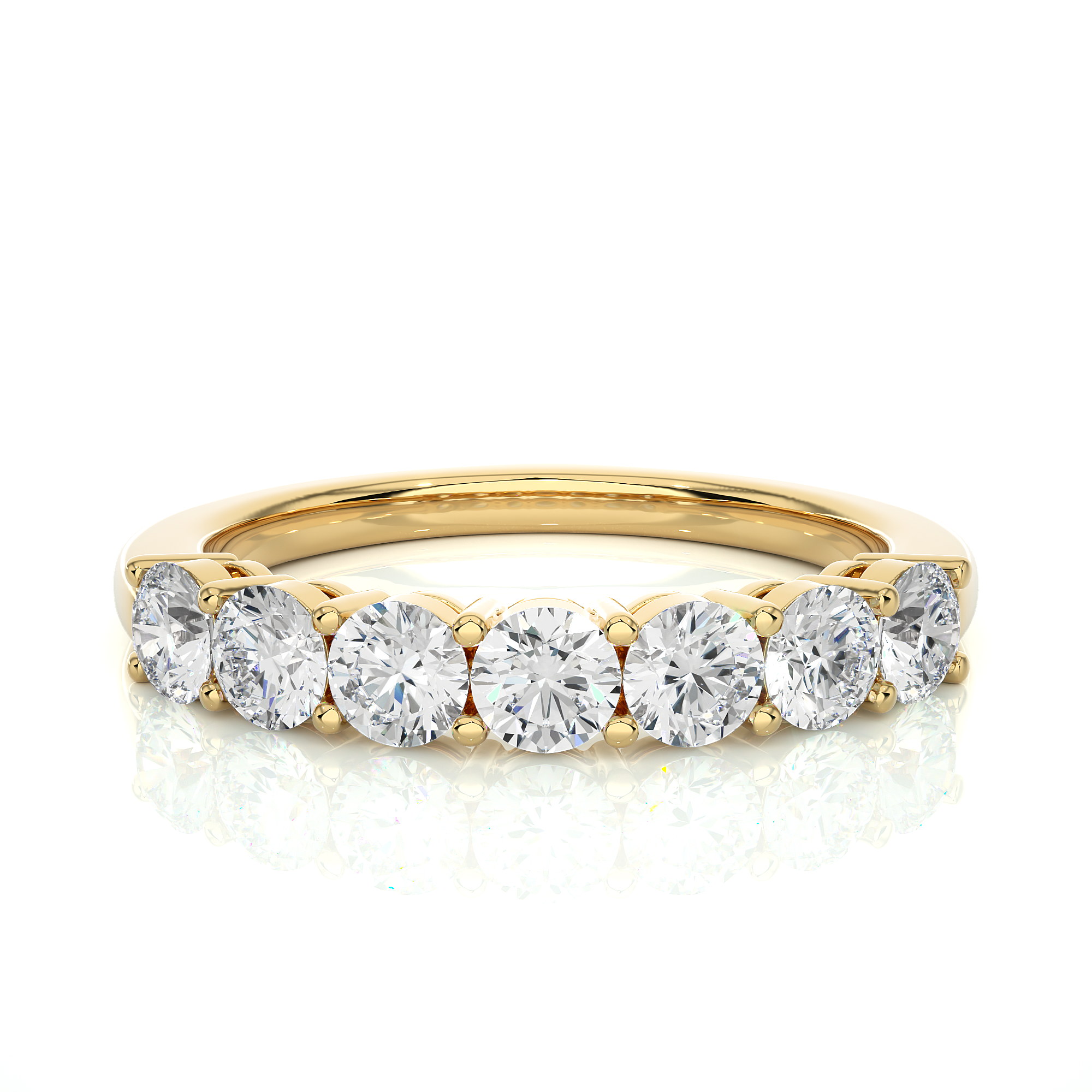 Round Cut Half Eternity Diamond Ring