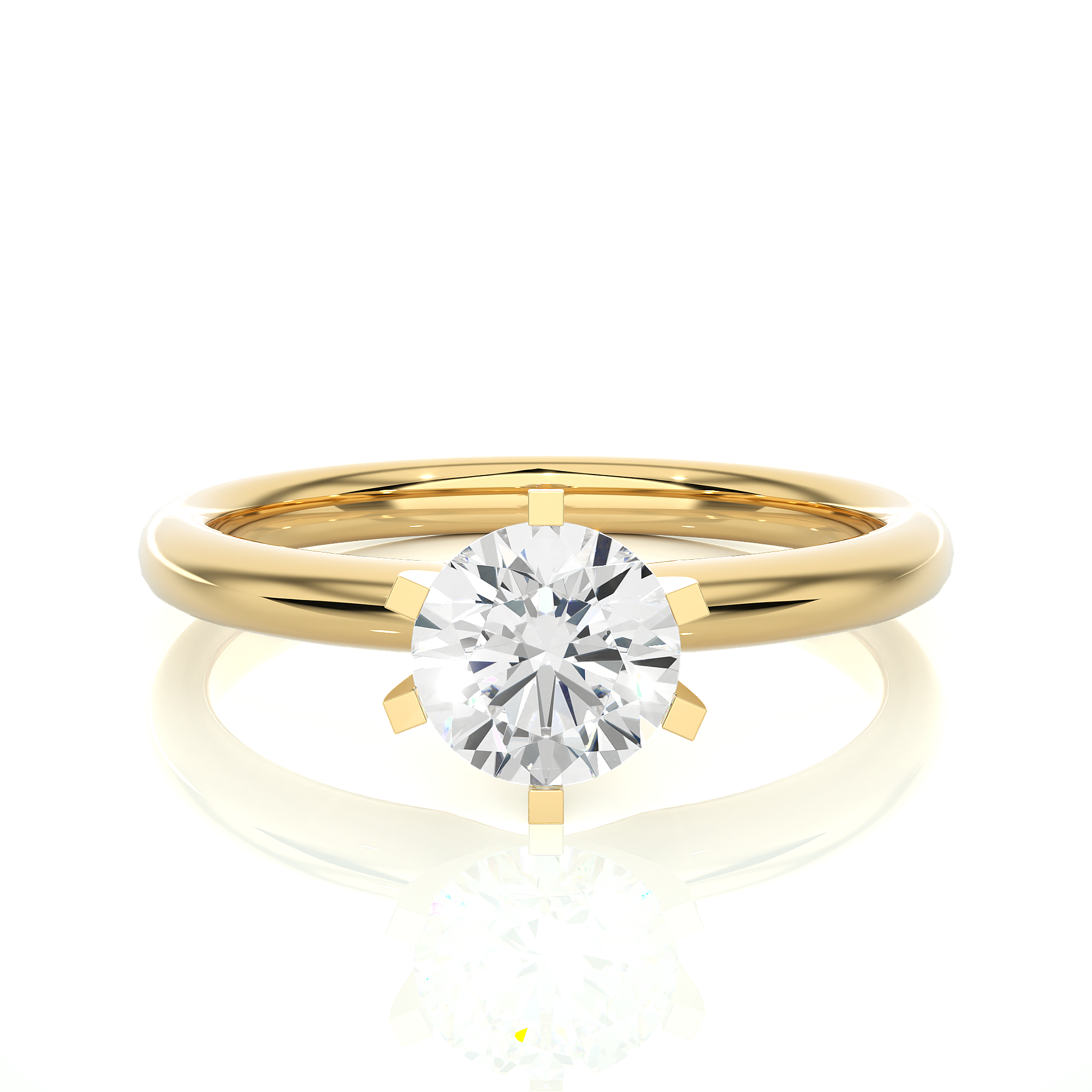 Round Lab Grown Diamond Solitaire Ring
