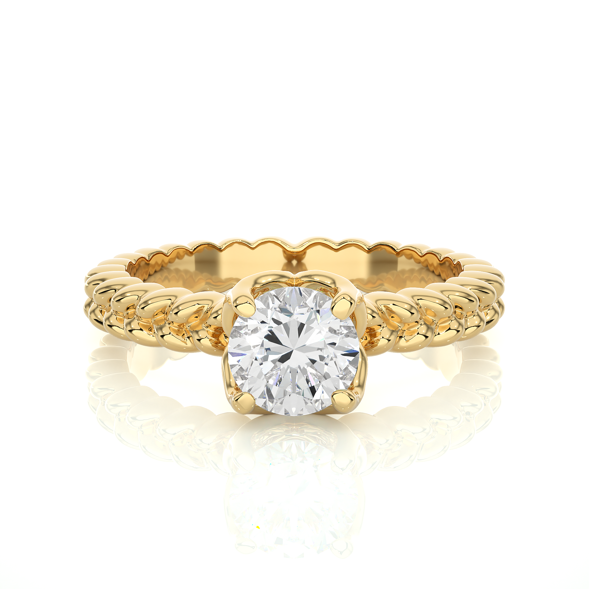 Round Cut Lab Grown Diamond Solitaire Engagement Ring