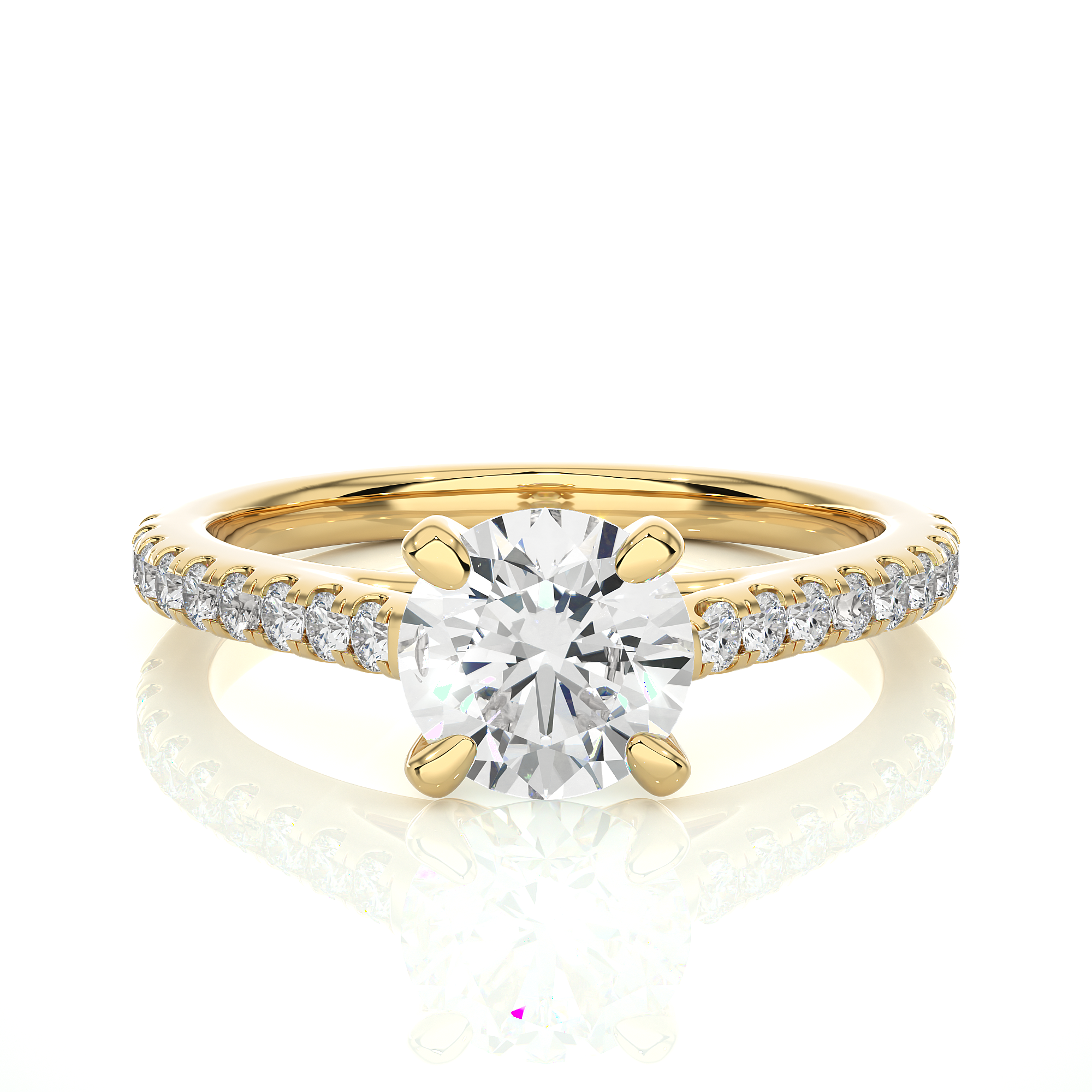 Round Cut Diamond Solitaire Engagement Ring