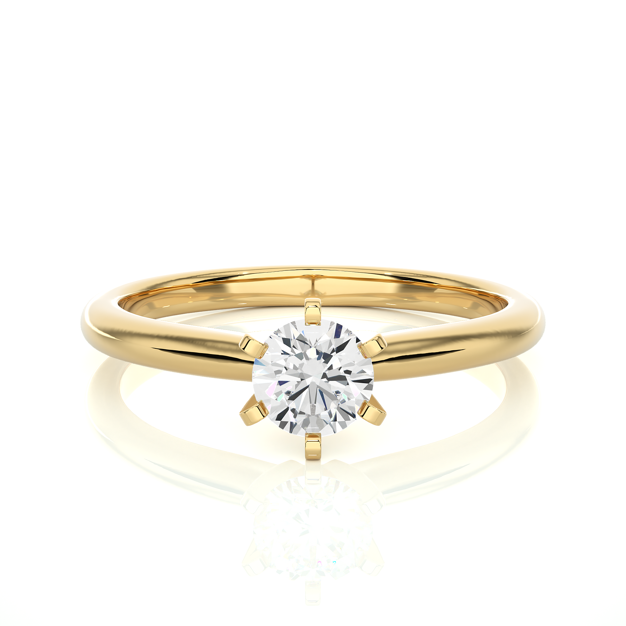 Round Cut Lab Grown Diamond Solitaire Engagement Ring