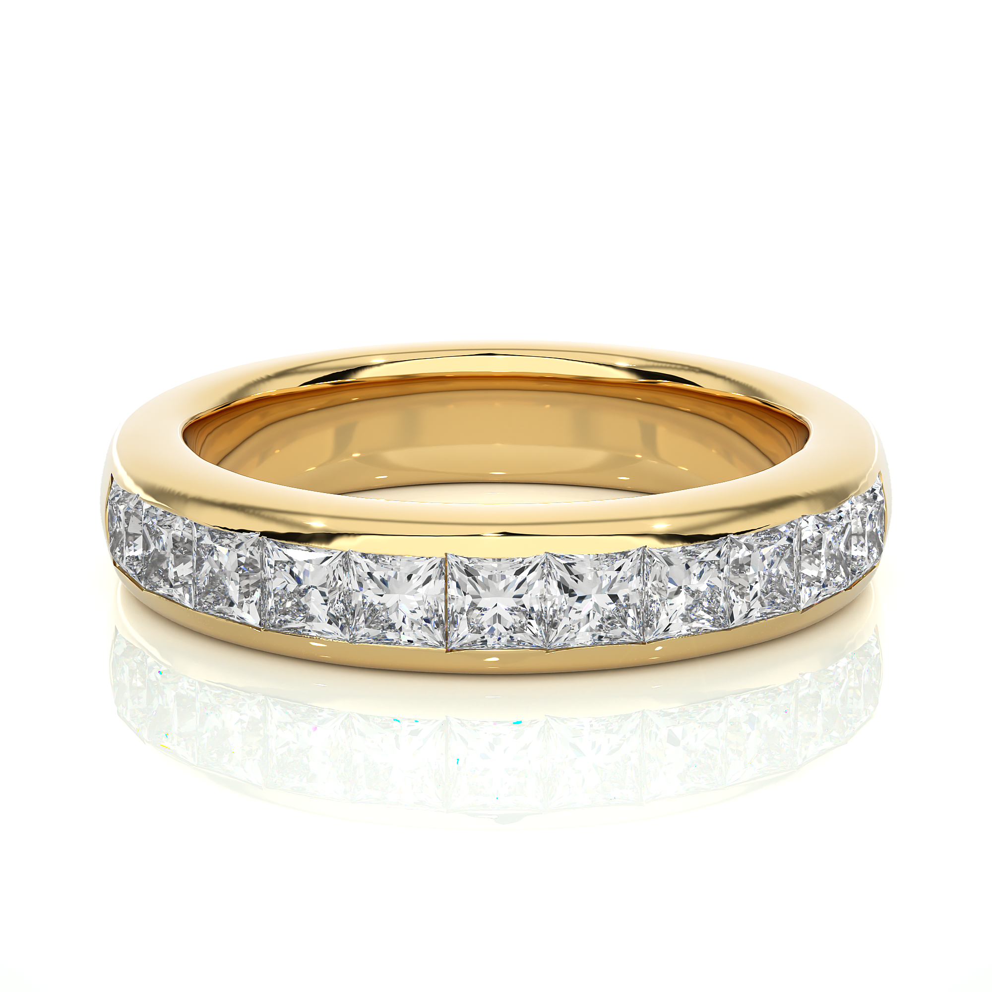 Princess Cut Lab Grown Diamond Channel Set Eternity Band