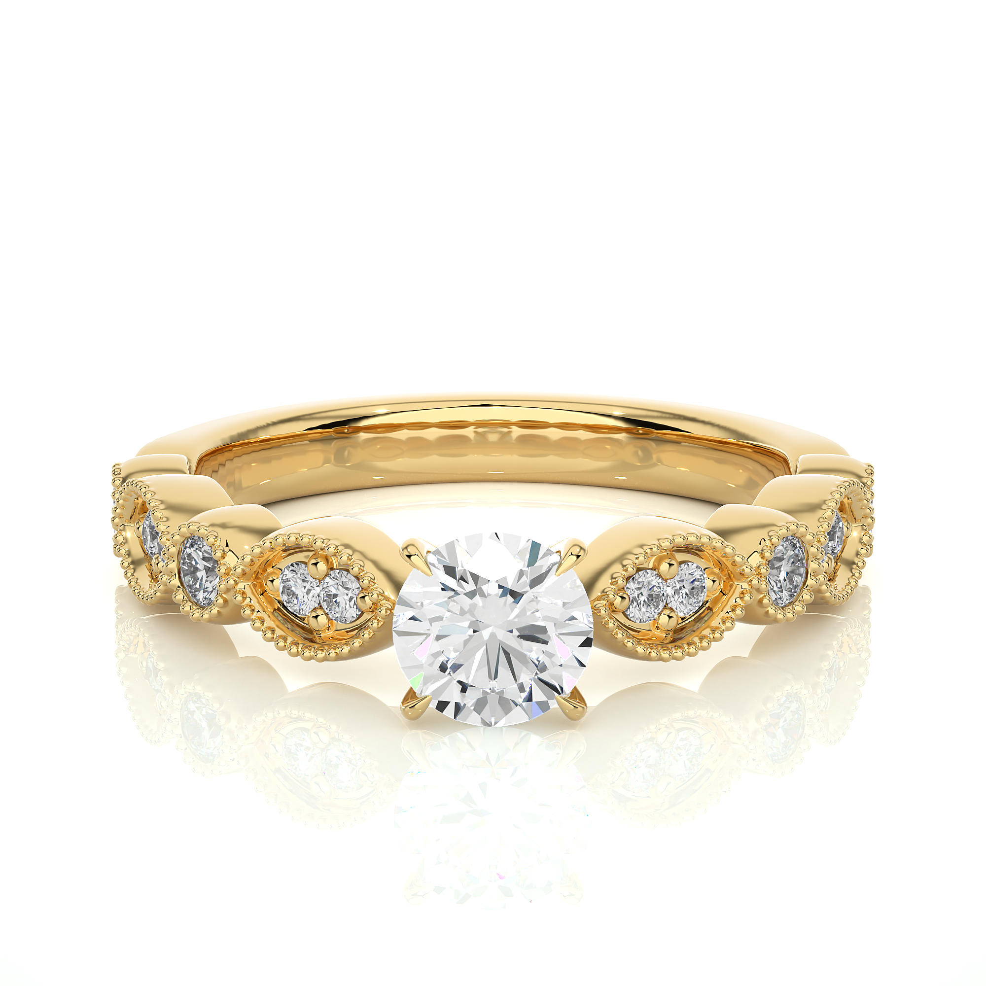 Floral Inspired Diamond Engagement Ring