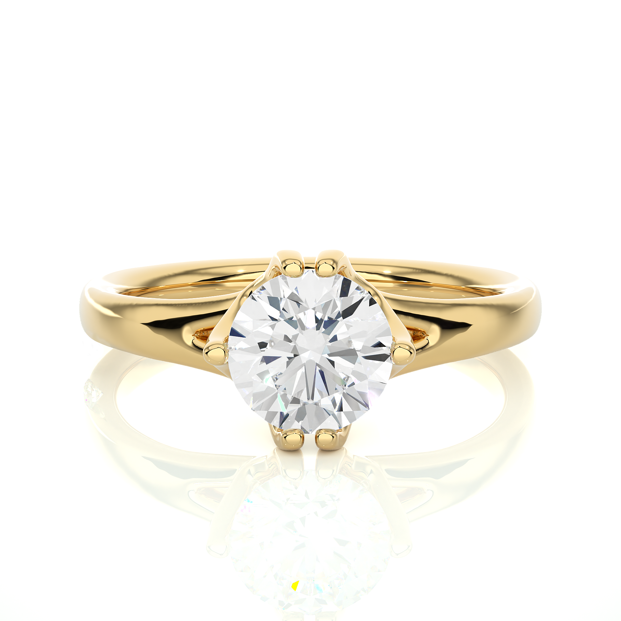 Round Cut Lab Grown Diamond Solitaire Engagement Ring