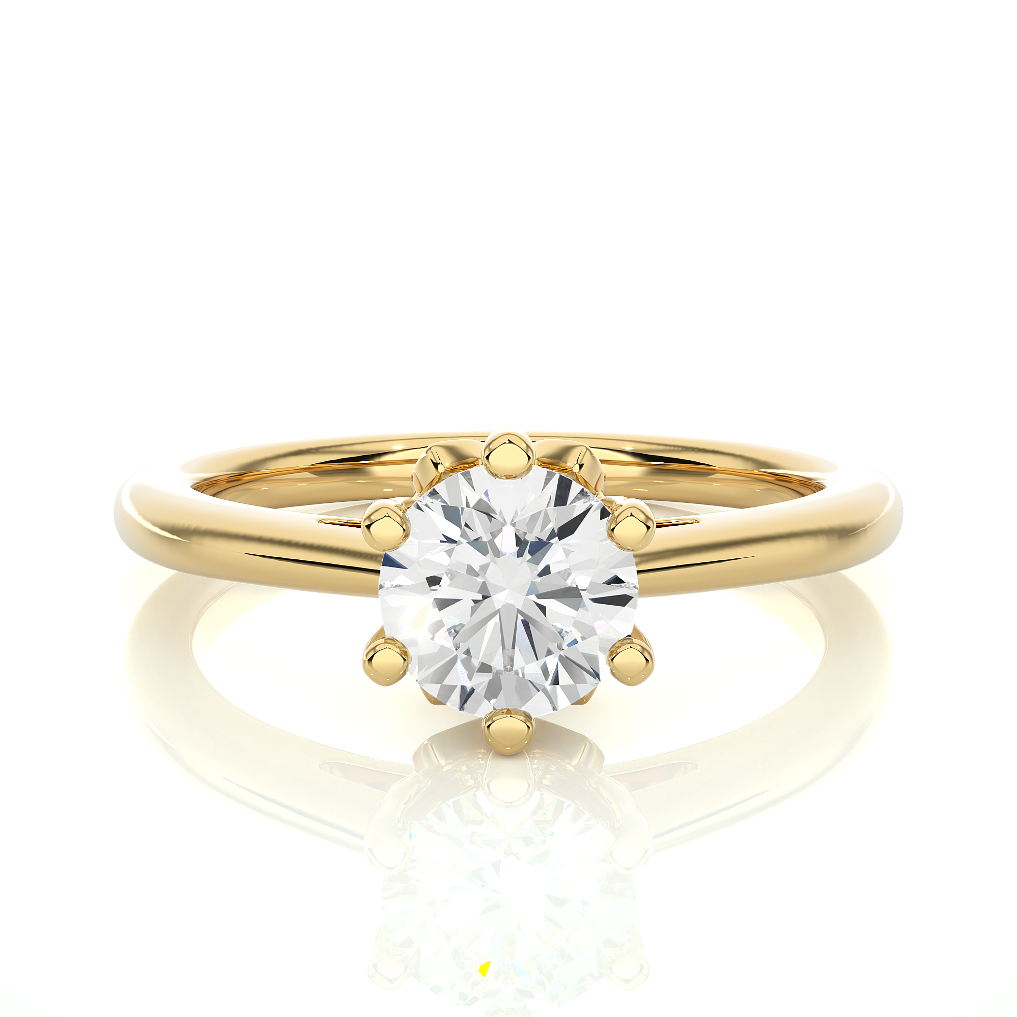 Round Cut Lab Grown Diamond Solitaire Engagement Ring