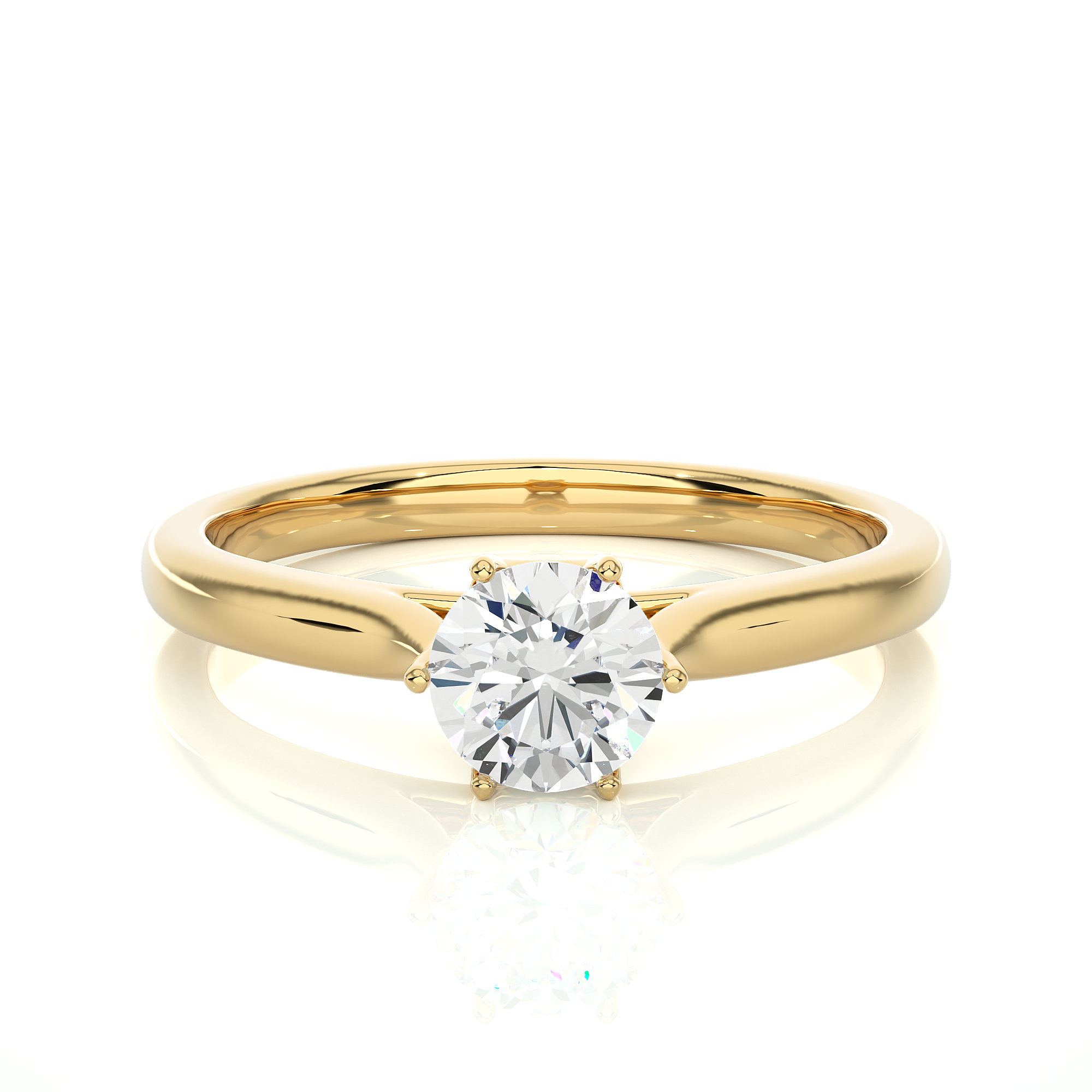 Round Cut Lab Grown Diamond Solitaire Engagement Ring