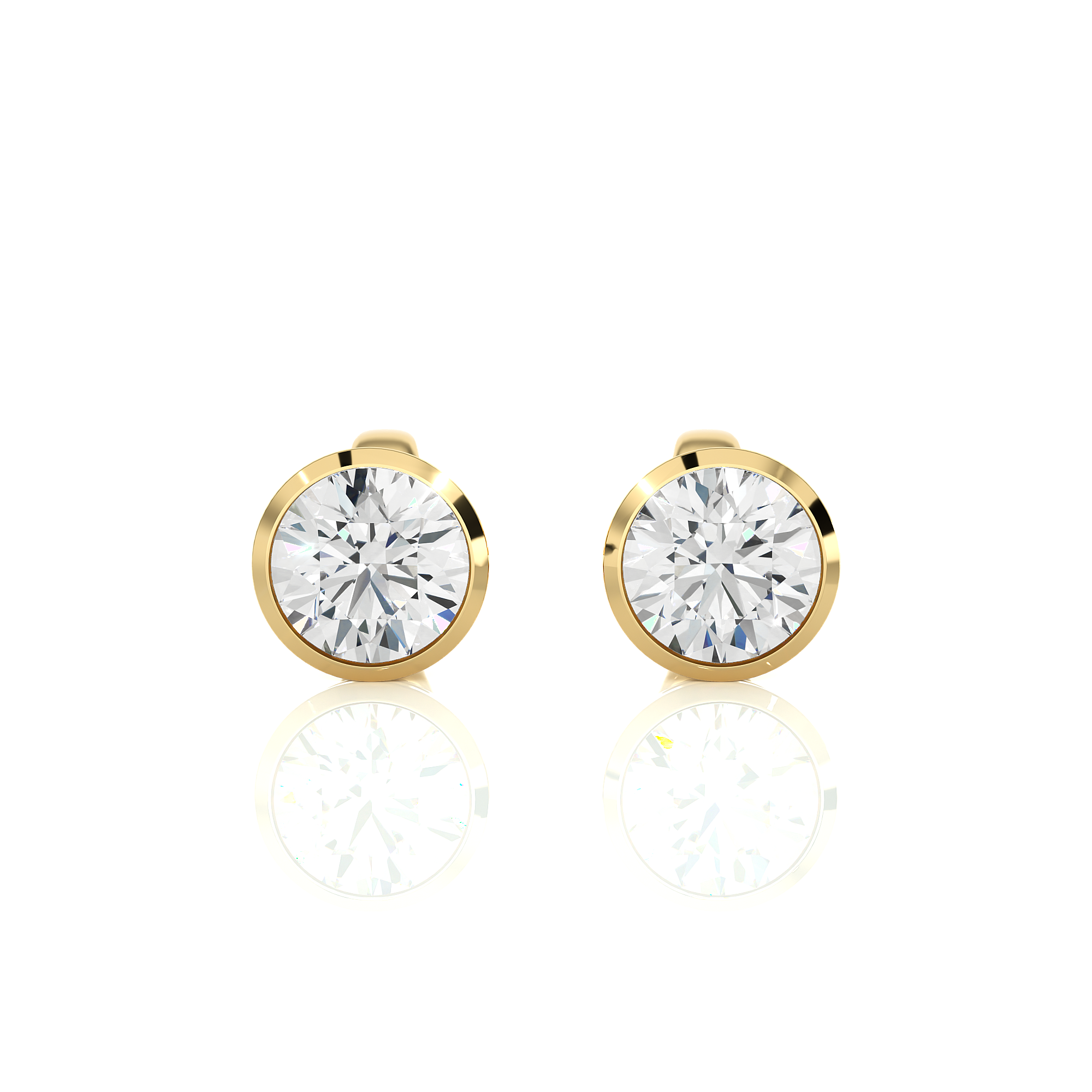 Bezel Set Lab Grown Diamond Stud Earrings