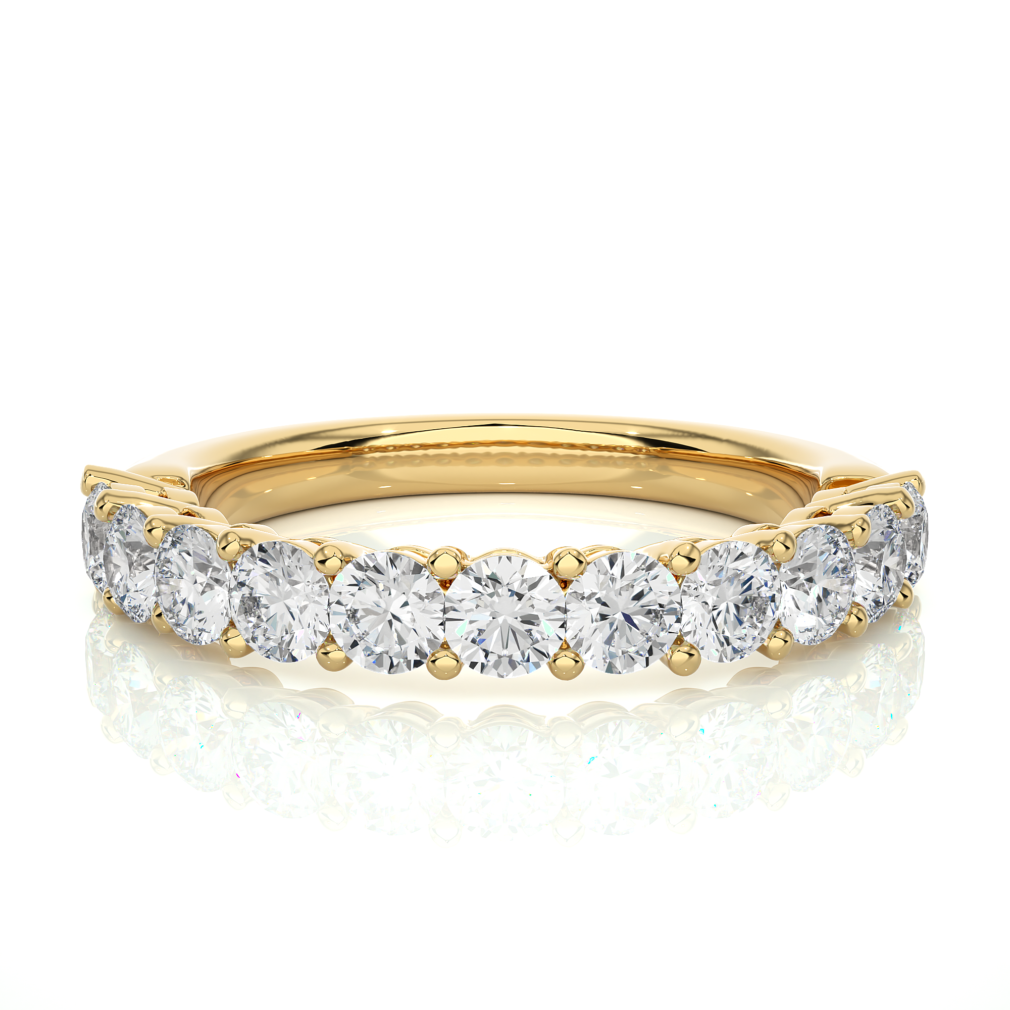 Round Cut Diamond Eternity Wedding Band