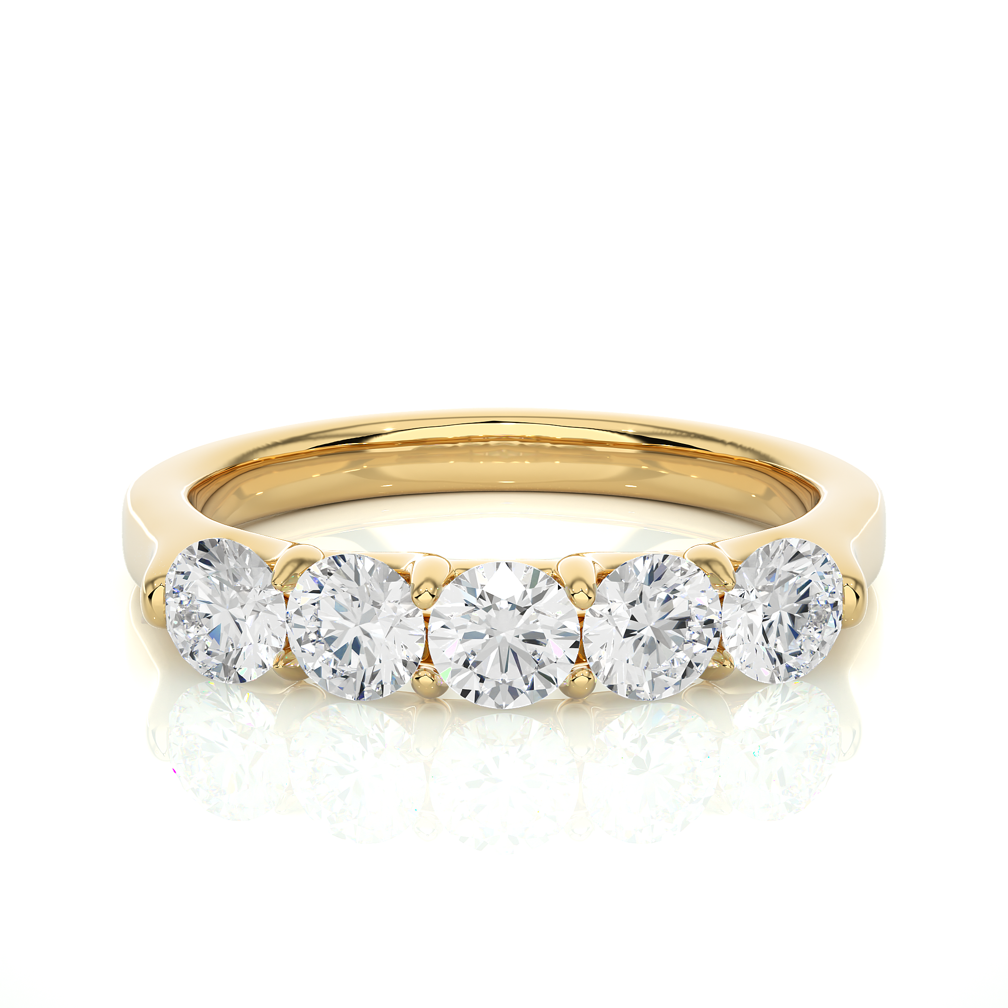 Five Stone Diamond Wedding Band