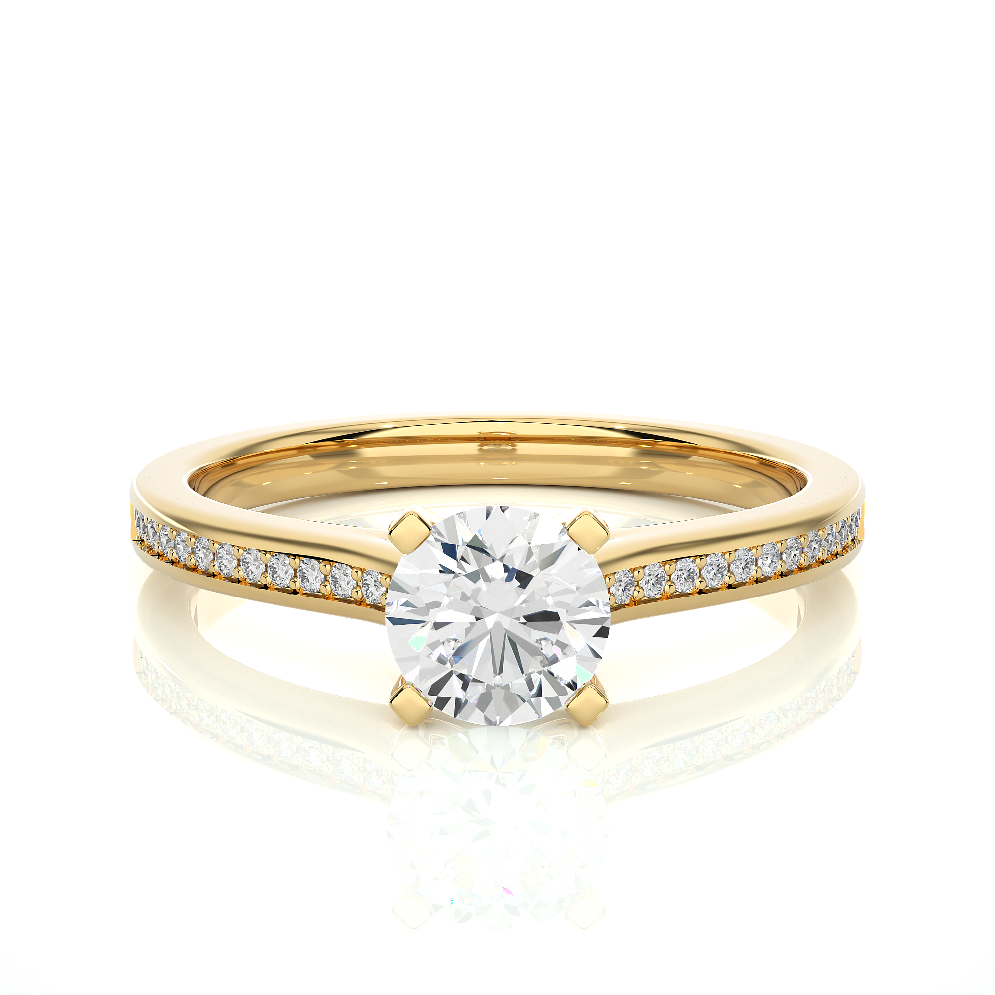 Round Lab Grown Diamond Engagement Ring