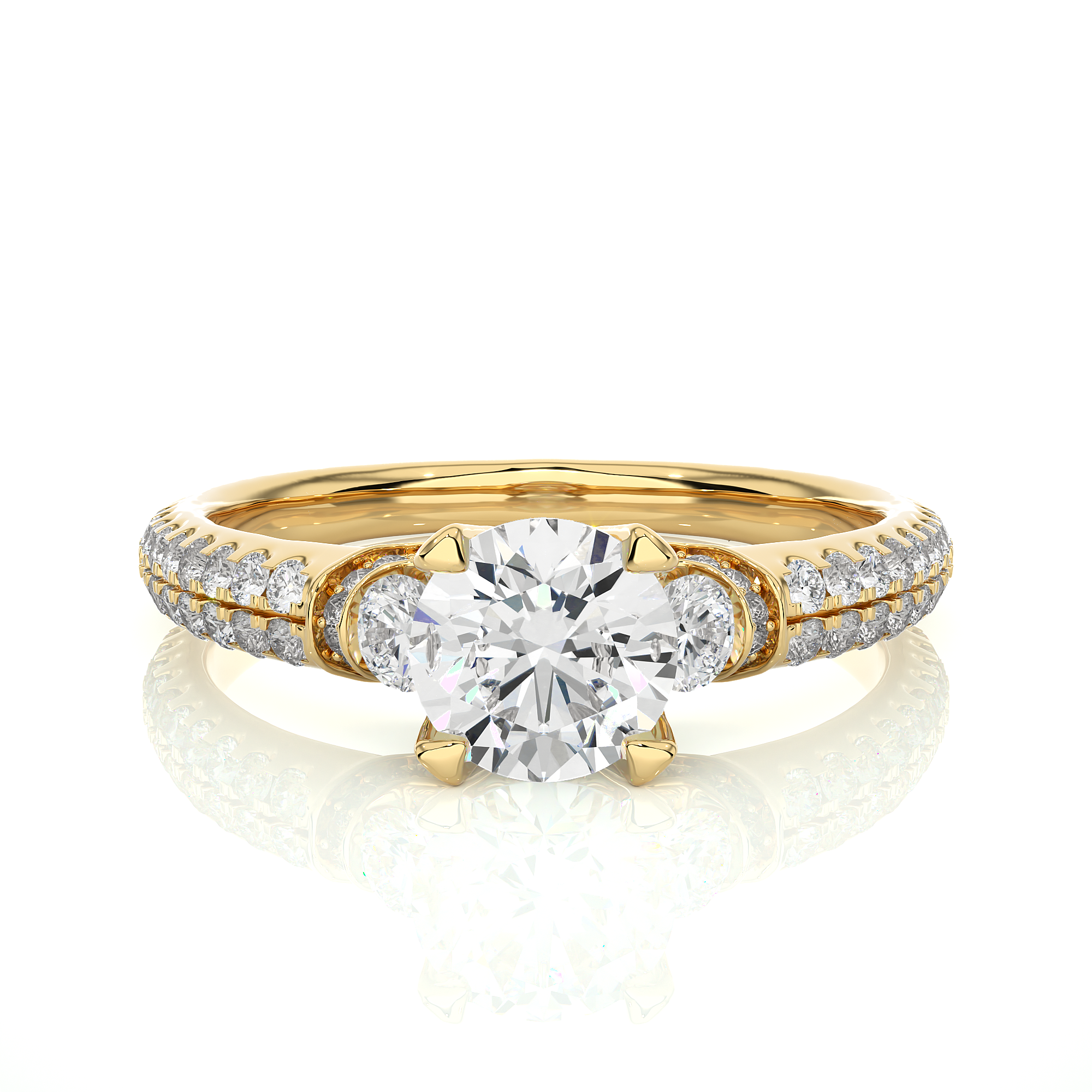 Three Stone Lab Grown Diamond Engagement Ring