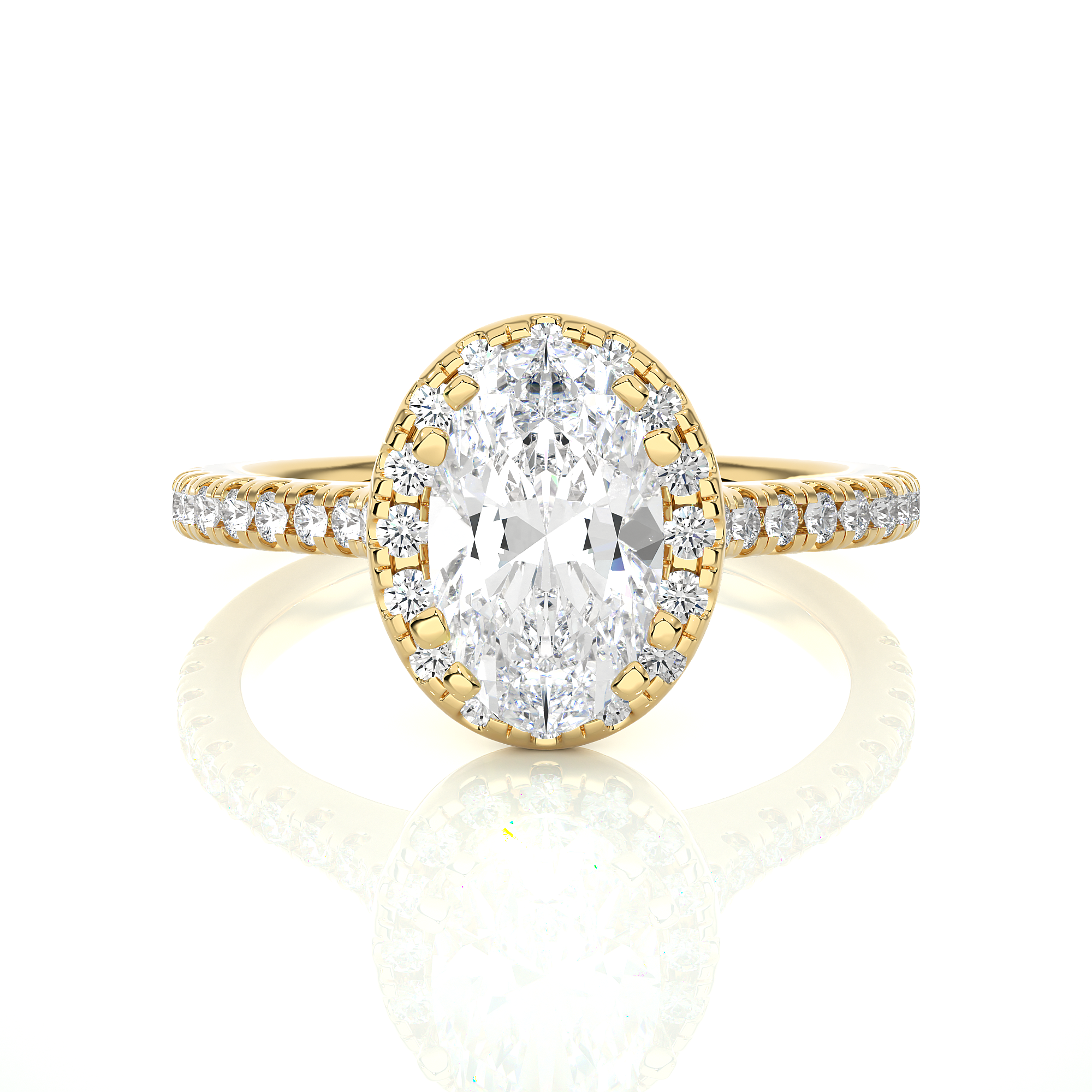 Oval Lab Grown Diamond Halo Engagement Ring