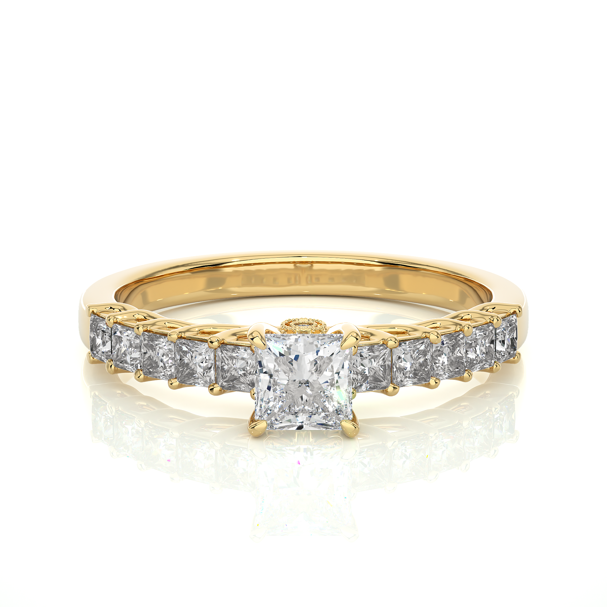 Princess Cut Lab Grown Diamond Engagement Ring