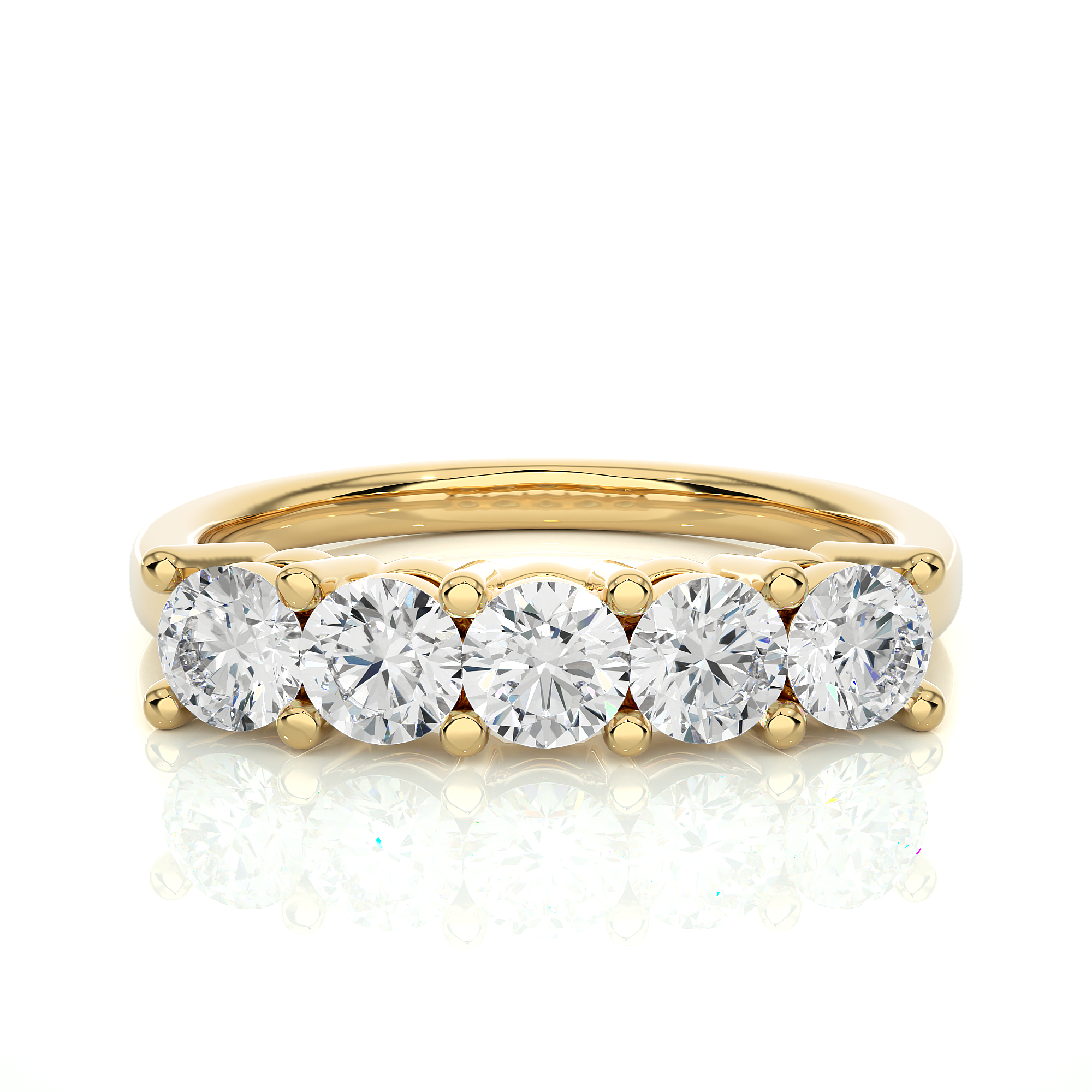 Round Cut Lab Grown Diamond Half Eternity Ring