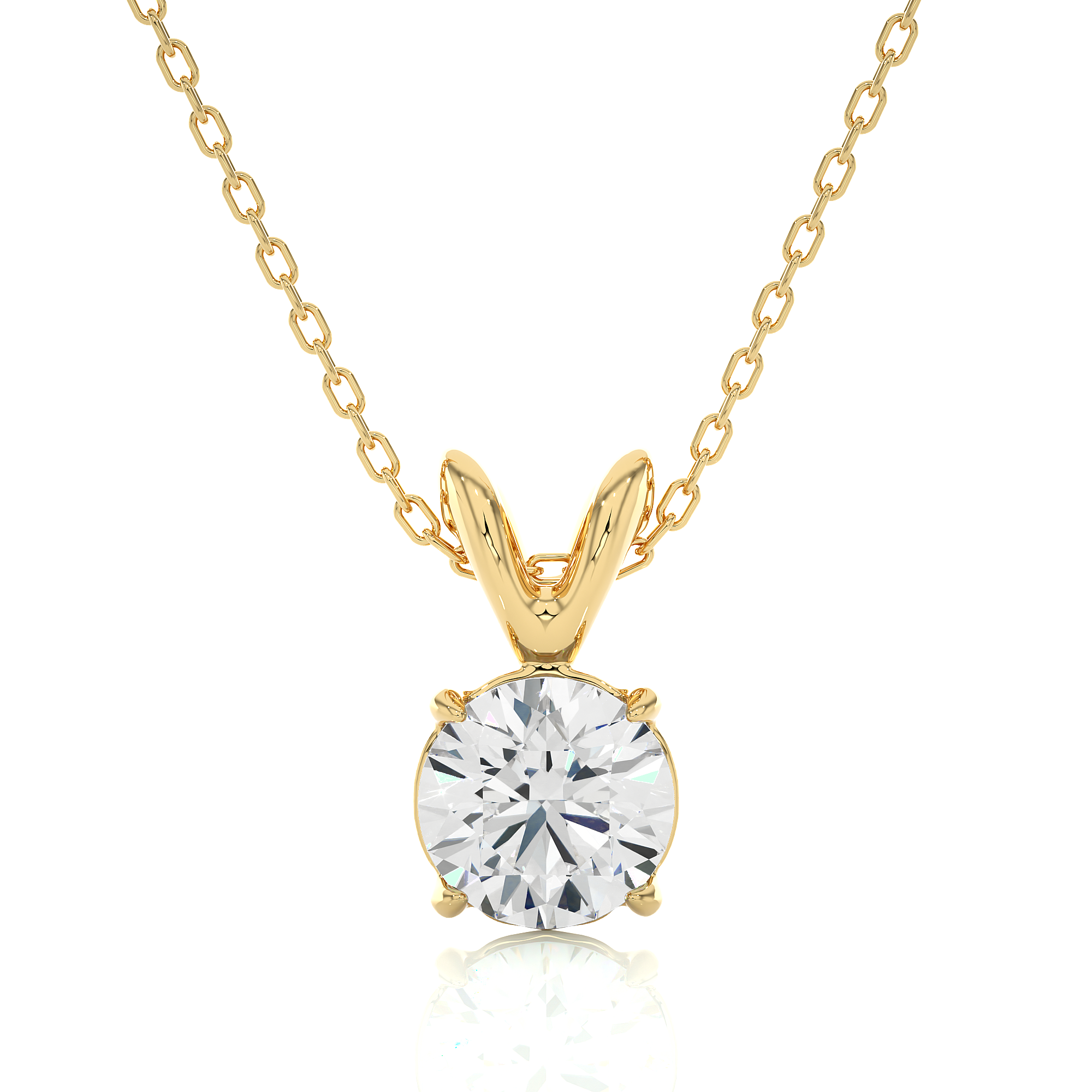 Round Lab Grown Diamond Solitaire Necklace