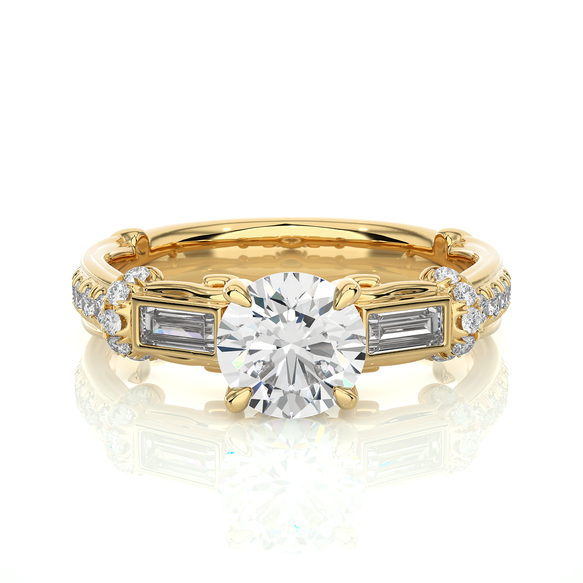 Elegant Round Lab Diamond Engagement Ring