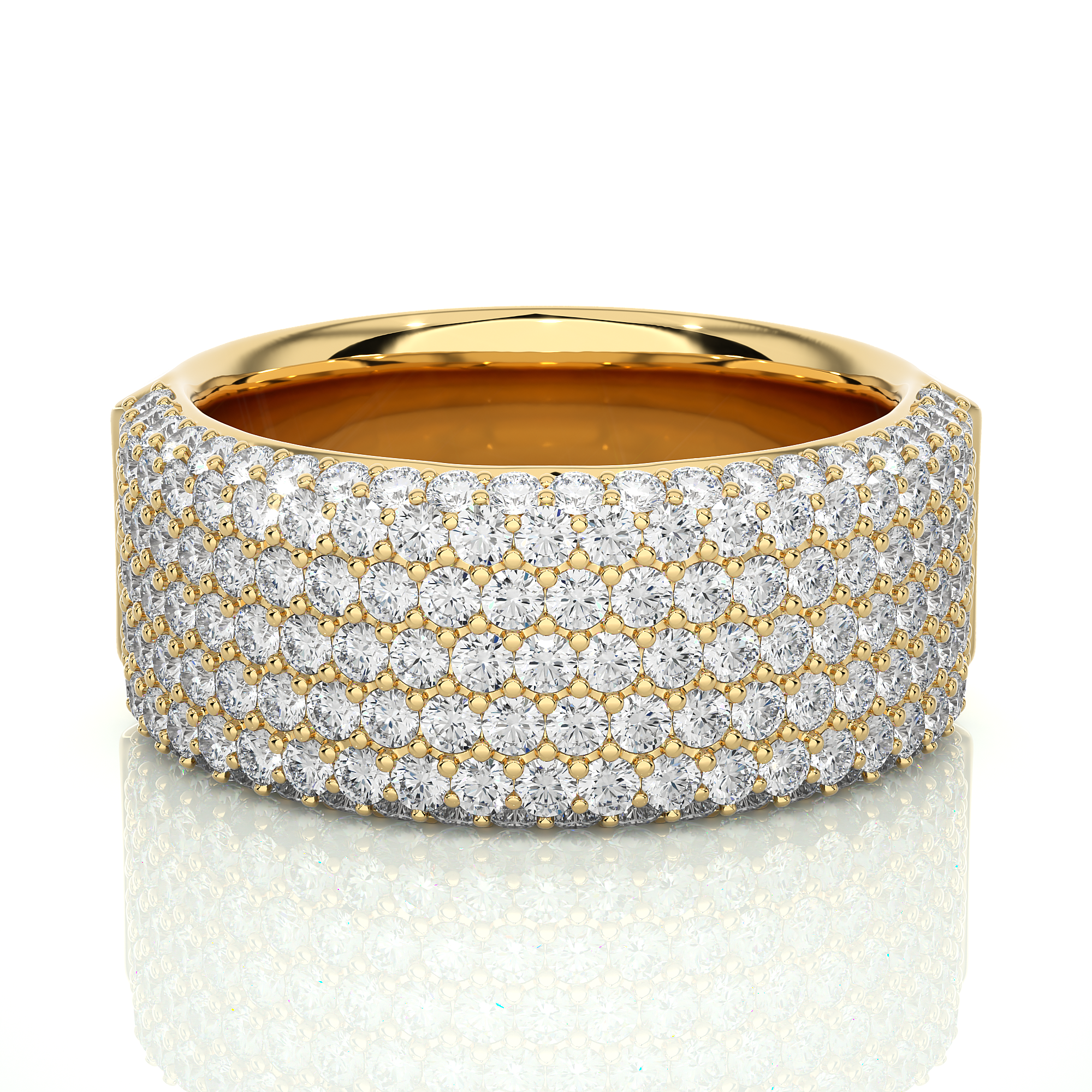 Multi Row Lab Grown Diamond Wide Band