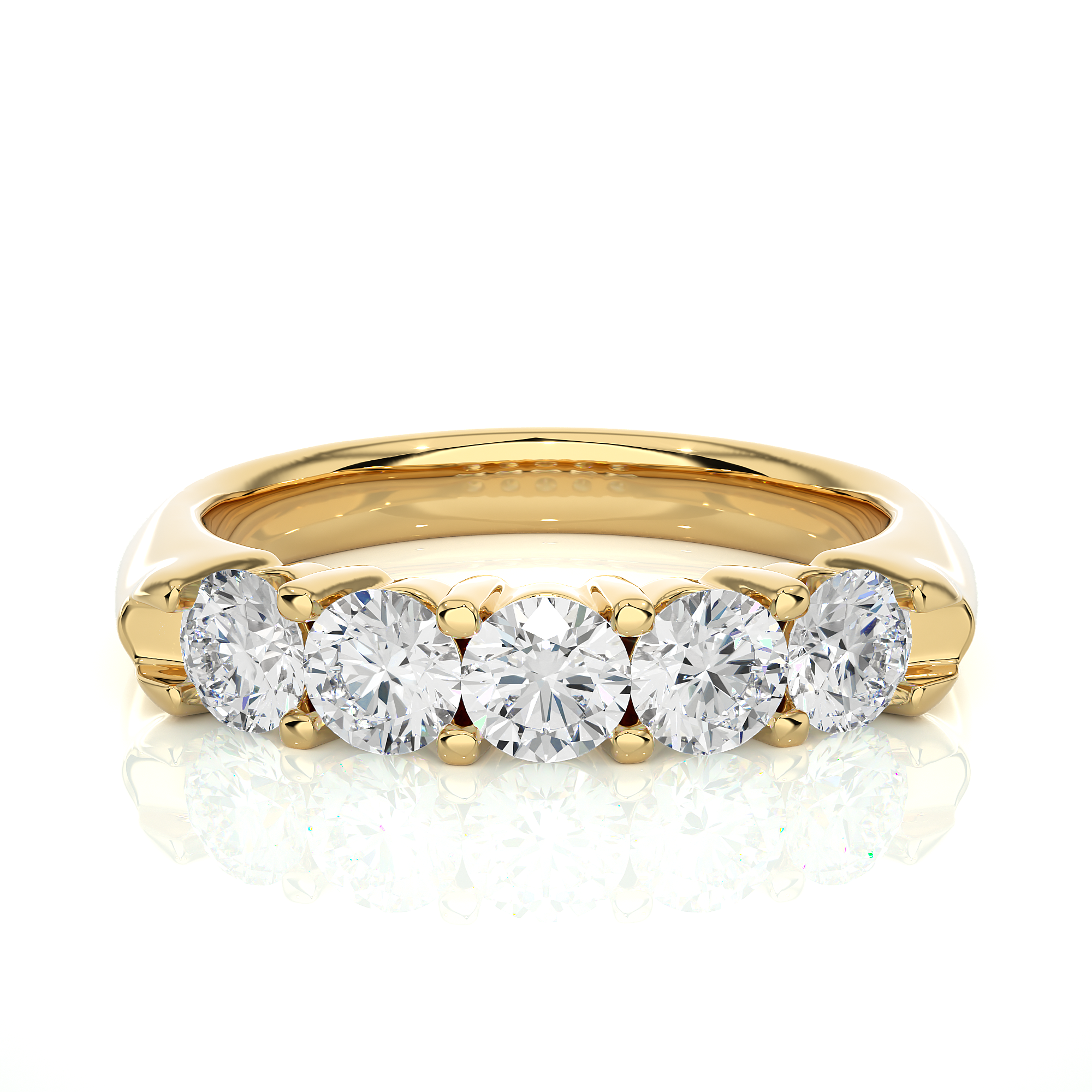 Round Cut Lab Grown Diamond Half Eternity Ring