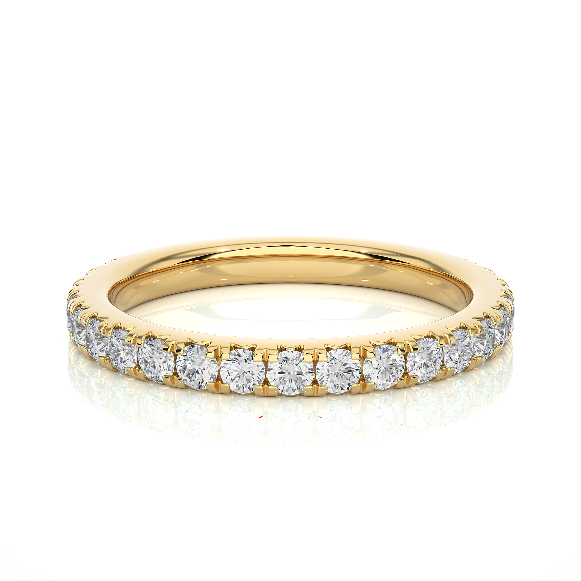 Round Cut Half Eternity Diamond Band