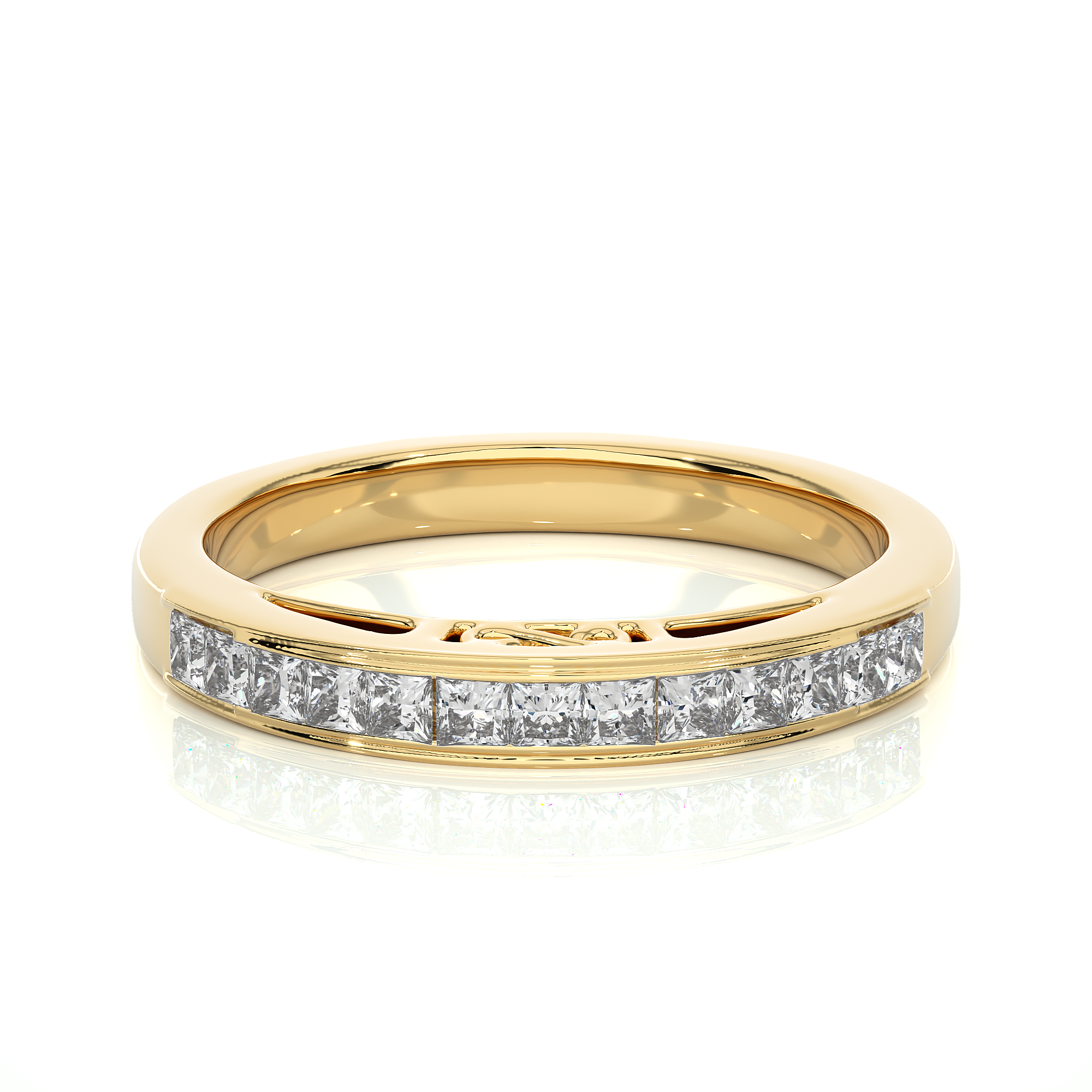 Channel Set Princess Cut Lab Grown Diamond Eternity Band