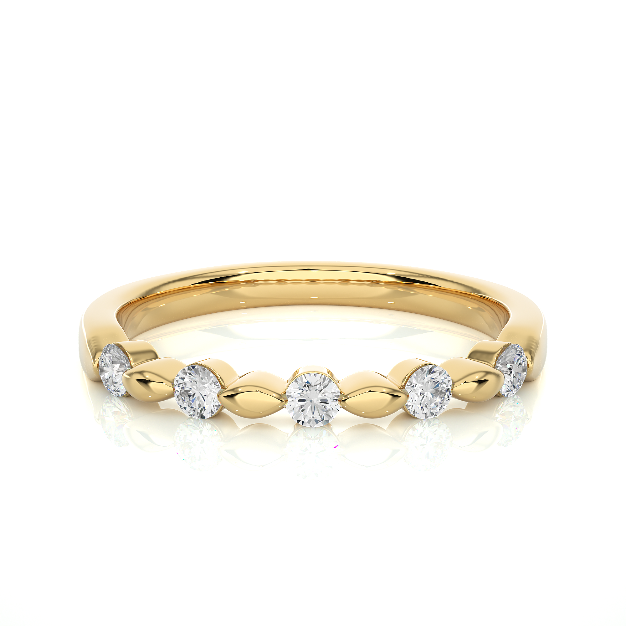 Round Cut Diamond Half Eternity Ring